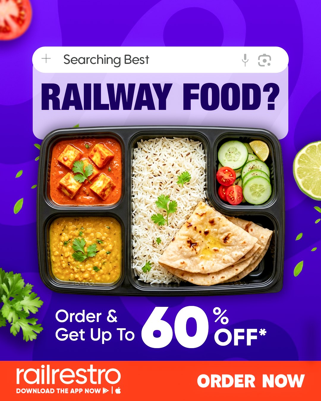 Railrestro Facebook ad: RailRestro-Order Food on Train