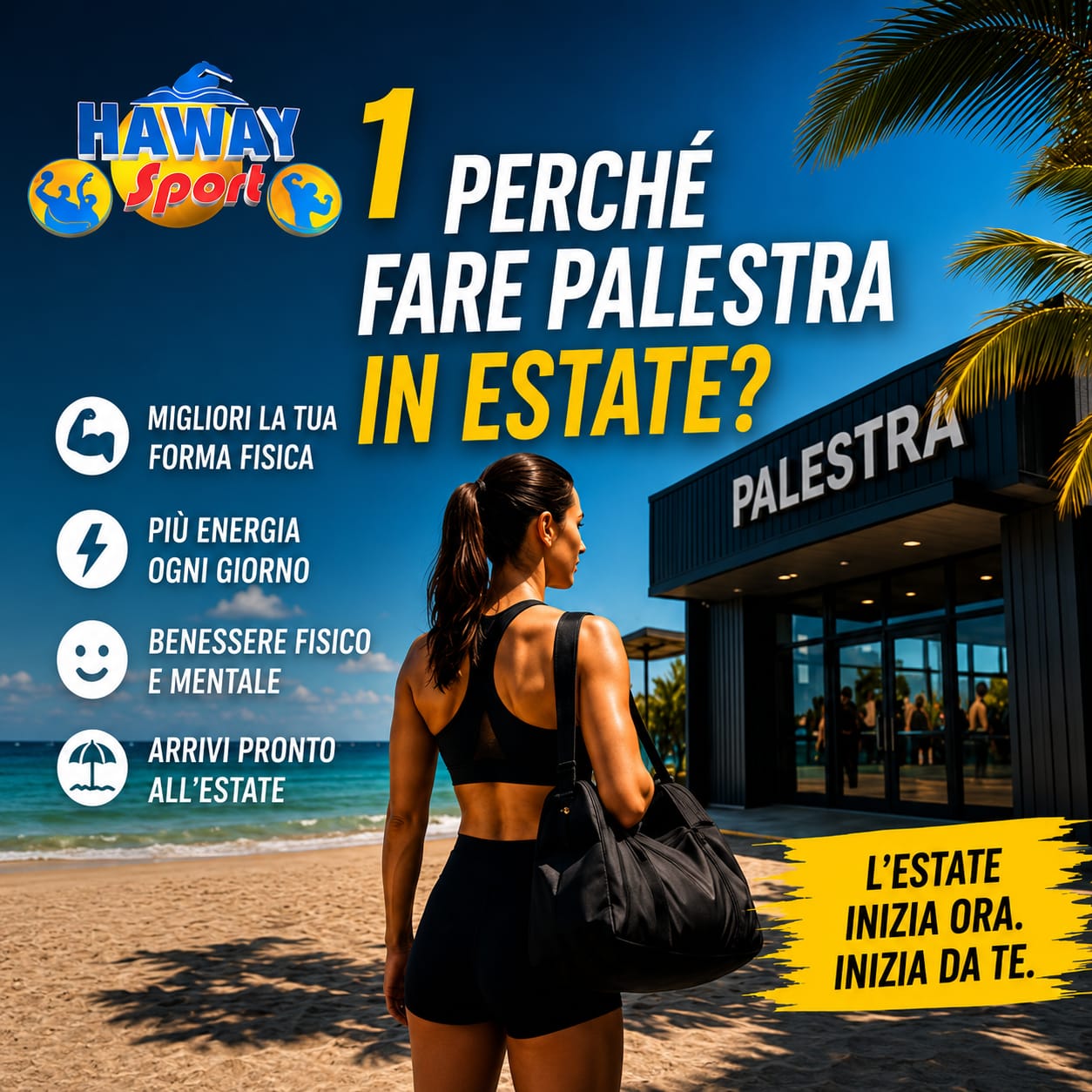 Haway Sport Cassino Facebook ad: A Cassino fa troppo caldo per allenarsi.