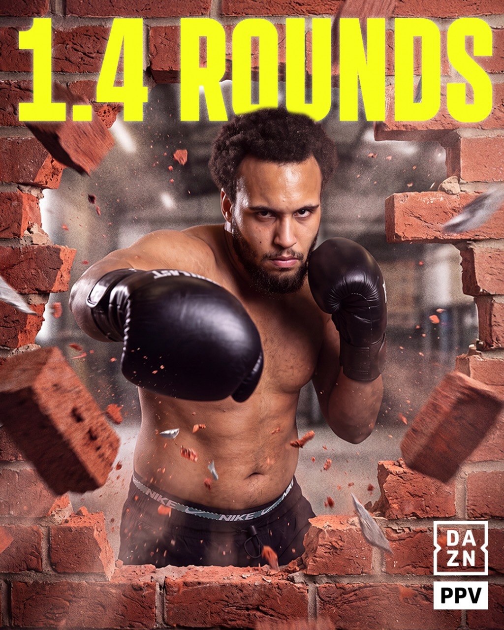 DAZN Facebook ad: Moses’ last 5 fights have lasted 1.4 rounds…