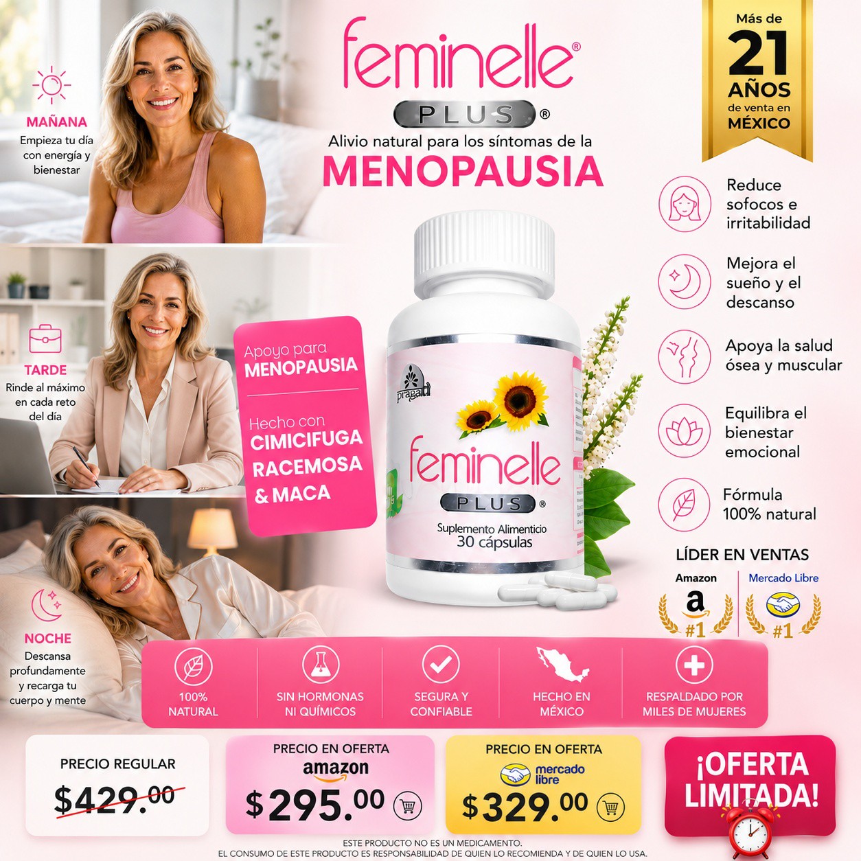 Feminelle Facebook ad: ¿Bochornos, cambios de humor, ansiedad, insomnio o…