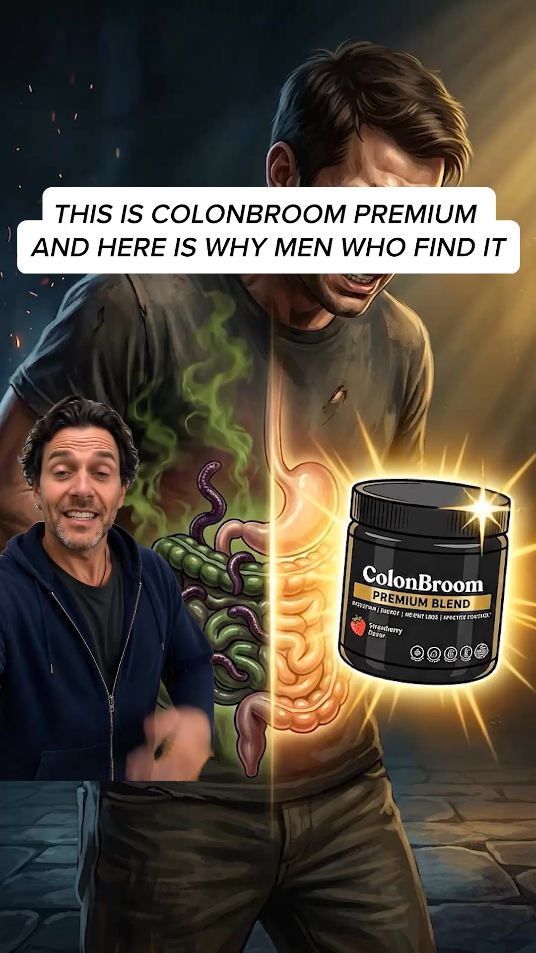 ColonBroom Facebook ad: Real Results. No Complicated Routine.