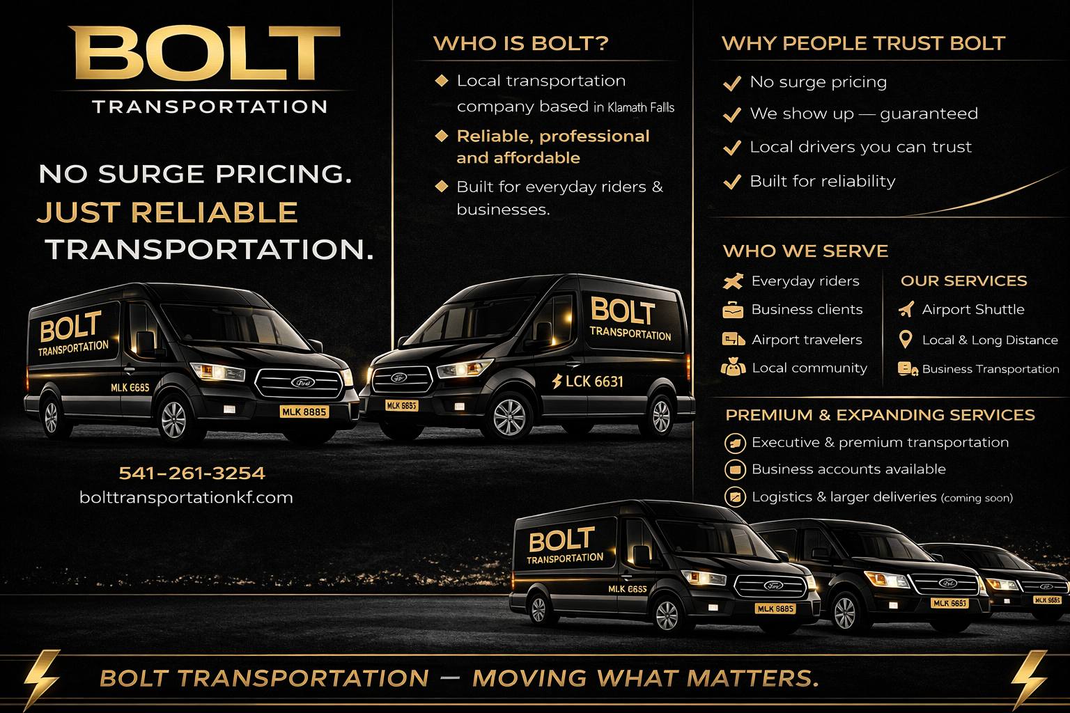 Bolt Transportation Facebook ad: Who Are We?