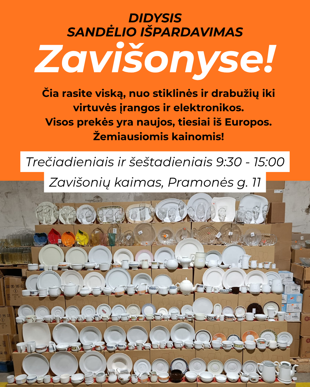 One Outlet Facebook ad: DIDYSIS SANDĖLIO IŠPRDAVIMAS