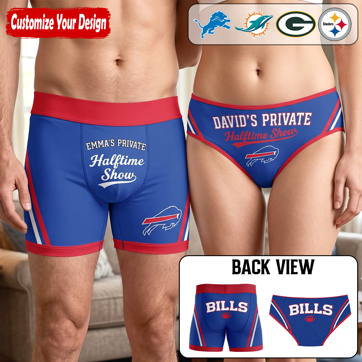 All About Sports Facebook ad: Matching Game Day Couple Men & Women Boxer Briefs…