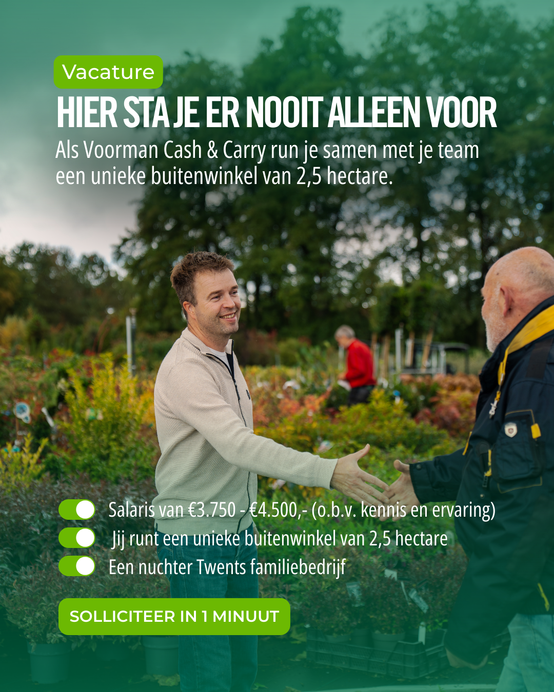 Menkehorst Kwekerijen Facebook ad: Solliciteer binnen 1 minuut