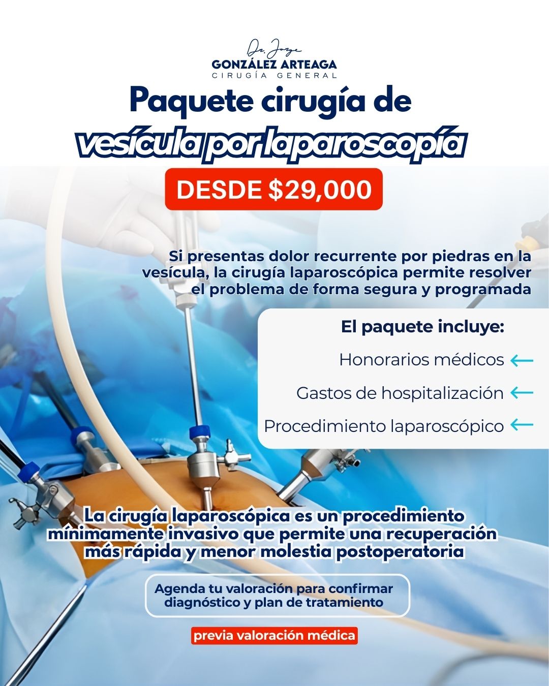 Cirugía general Dr. Jorge González Facebook ad from Mar 17, 2026