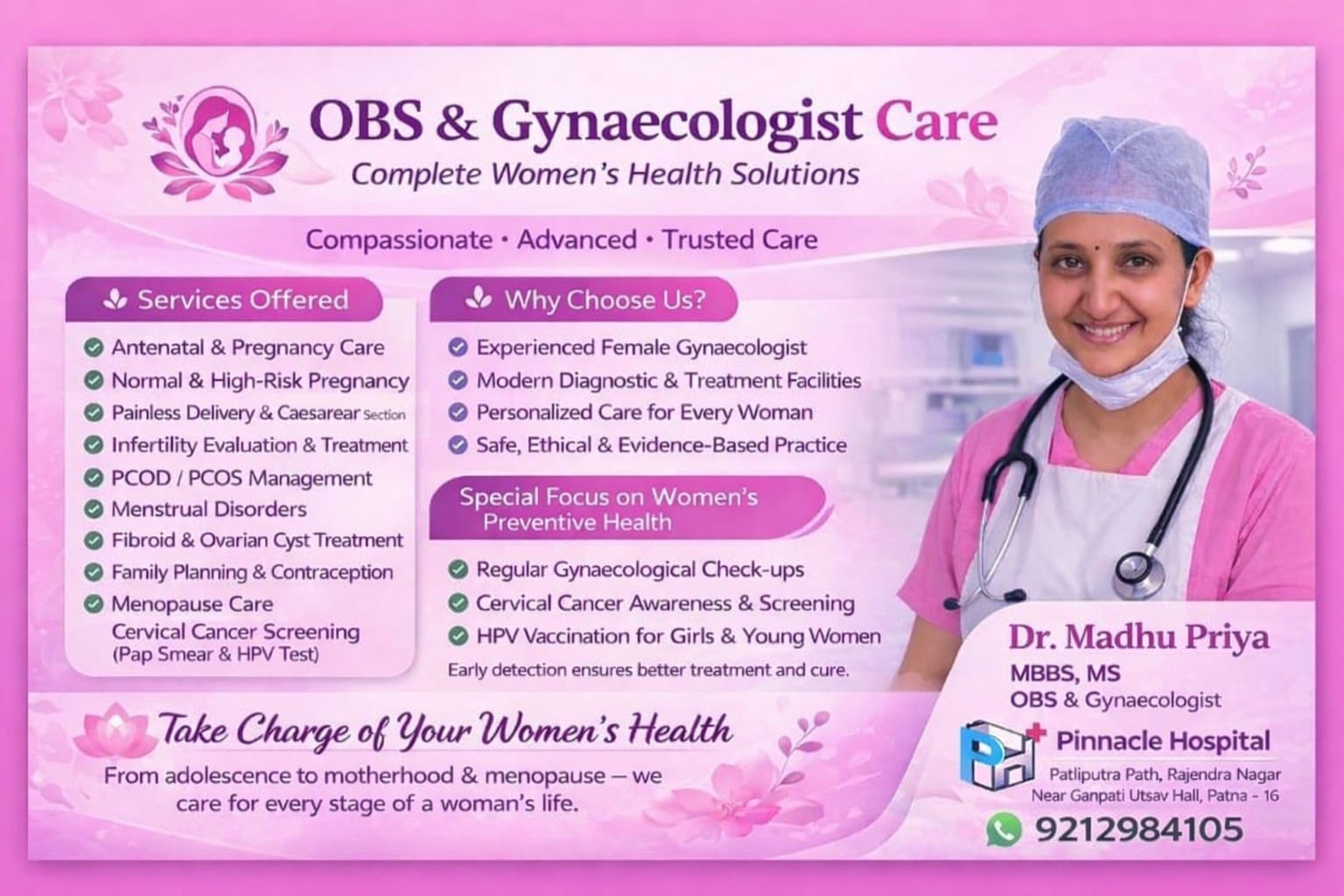 Pinnacle Hospital Facebook ad: Dr. Madhu Priya