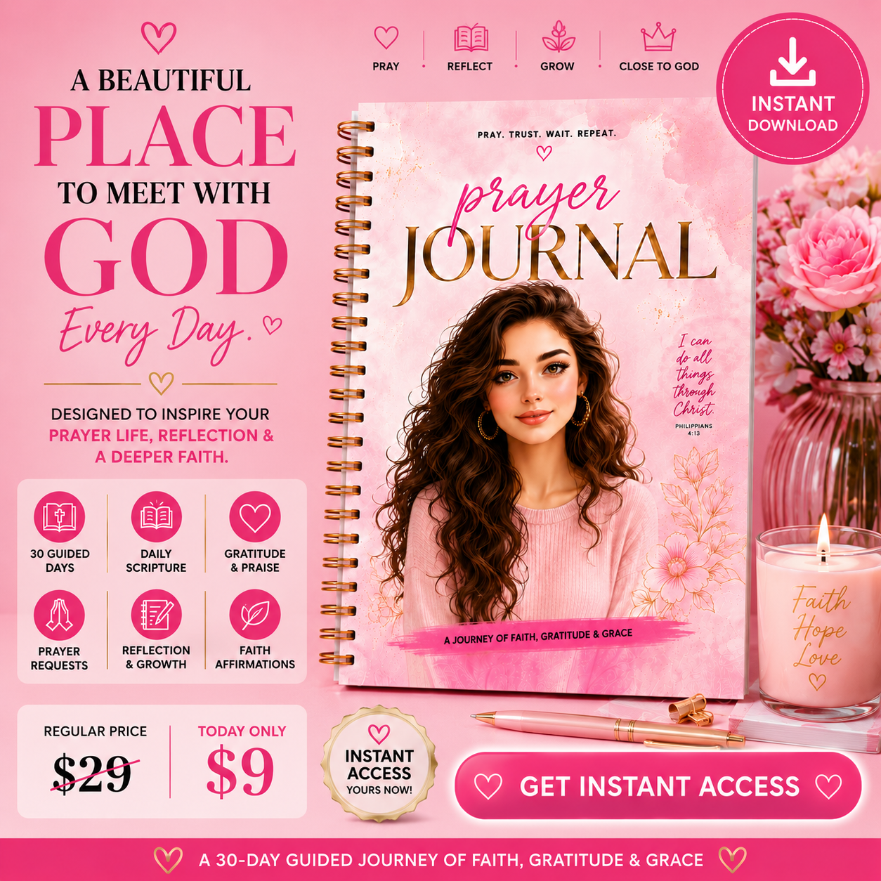Mindvori Facebook ad: Guided Prayer, 5 Minutes a Day