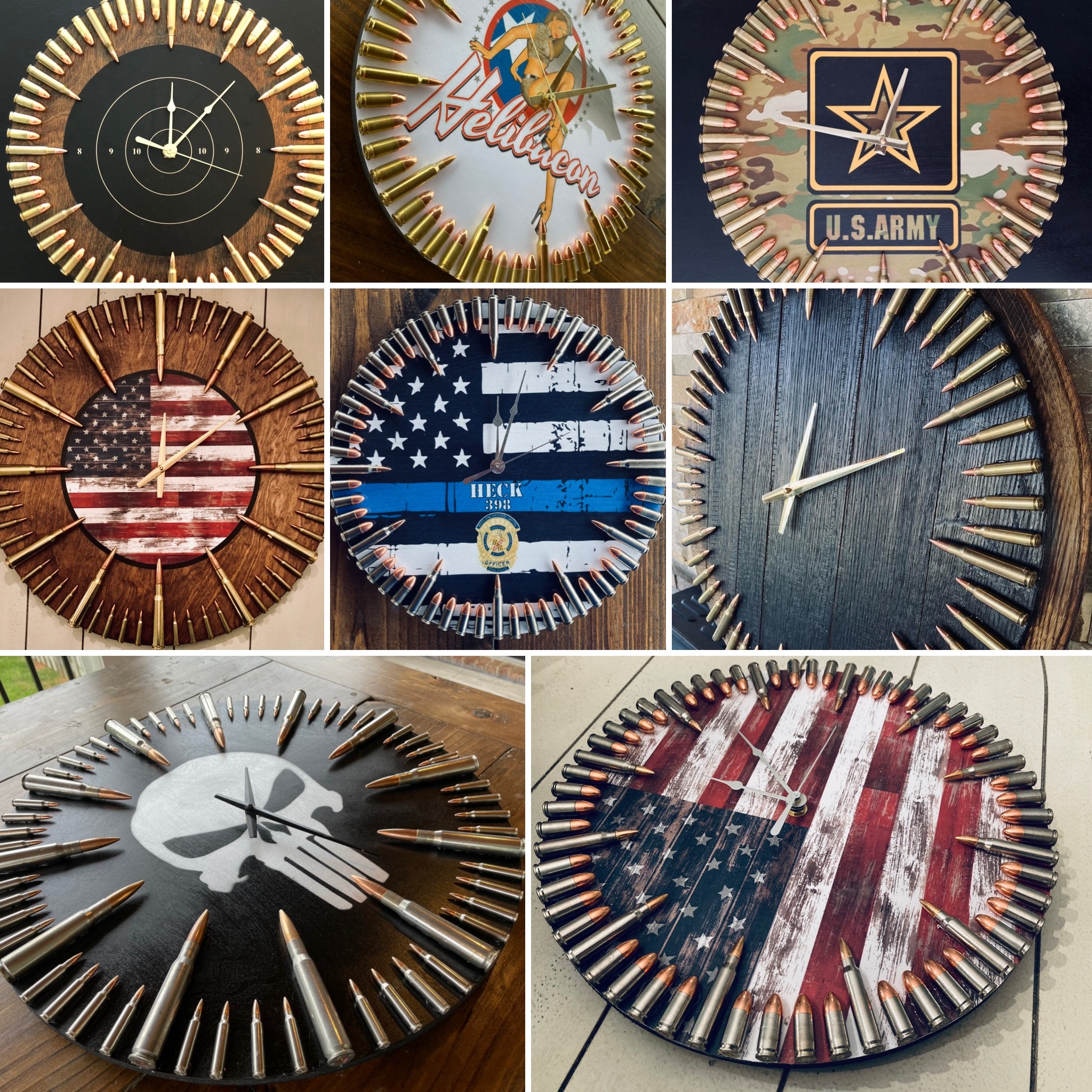 Clock N Load Facebook ad: Patriotic Bullet Clocks