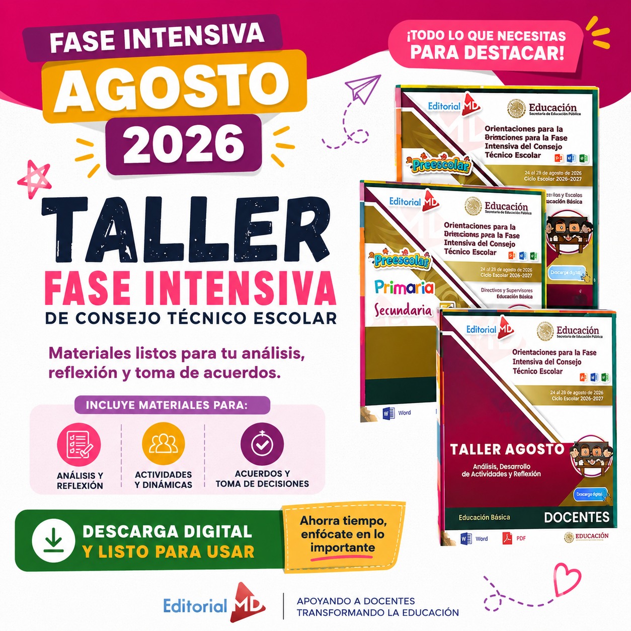 Editorial MD - Una Editorial hecha por maestros, para maestros. Facebook ad: CTE Material Educativo para los Consejos Técnicos Escolares