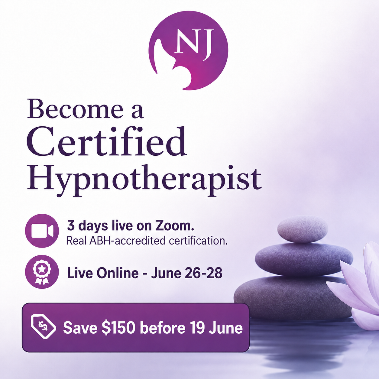 NAJLA Al Chouni Facebook ad: Get Certified in Hypnotherapy