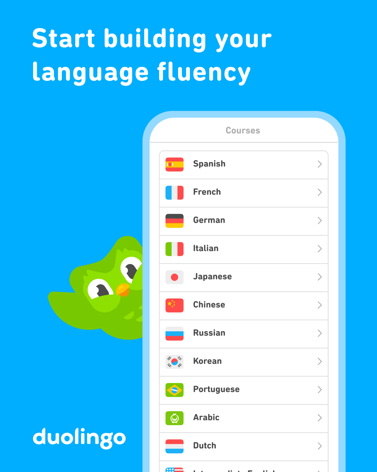 Duolingo Facebook ad: Build Your Language Fluency