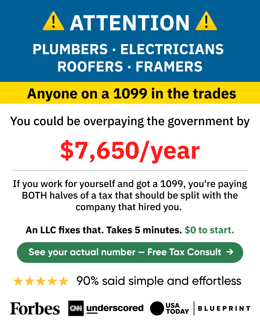 Formations.LLC Facebook ad: THE $15,300 TAX LOOPHOLE YOUR CPA FORGOT TO MENTION.