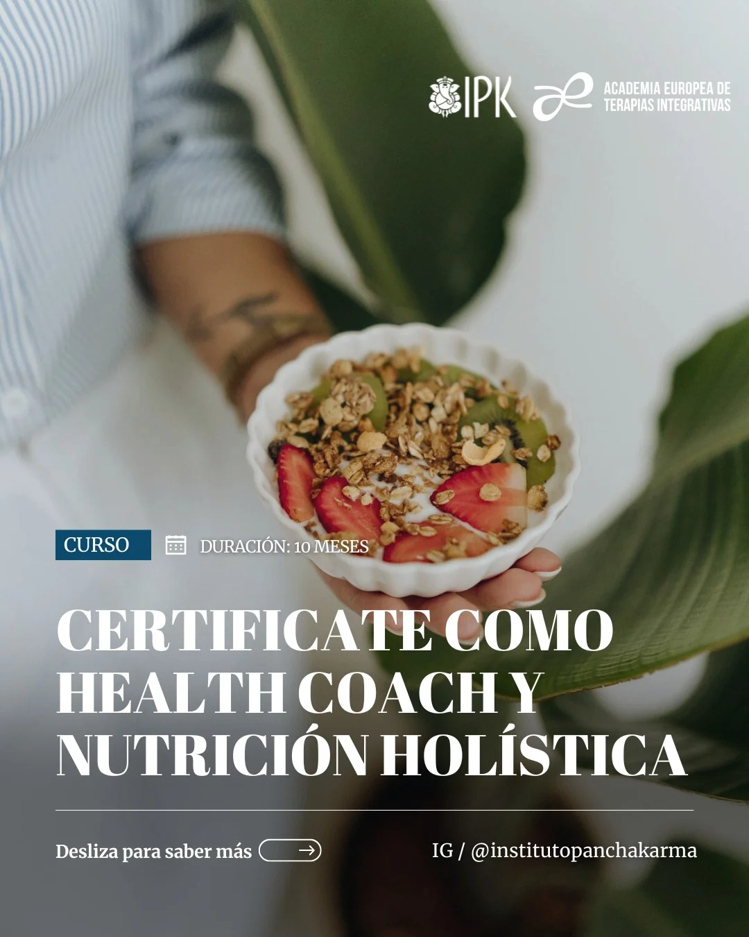 Instituto Panchakarma Facebook ad: CERTIFICATE COMO HEALTH COACH Y NUTRICIÓN HOLÍSTICA