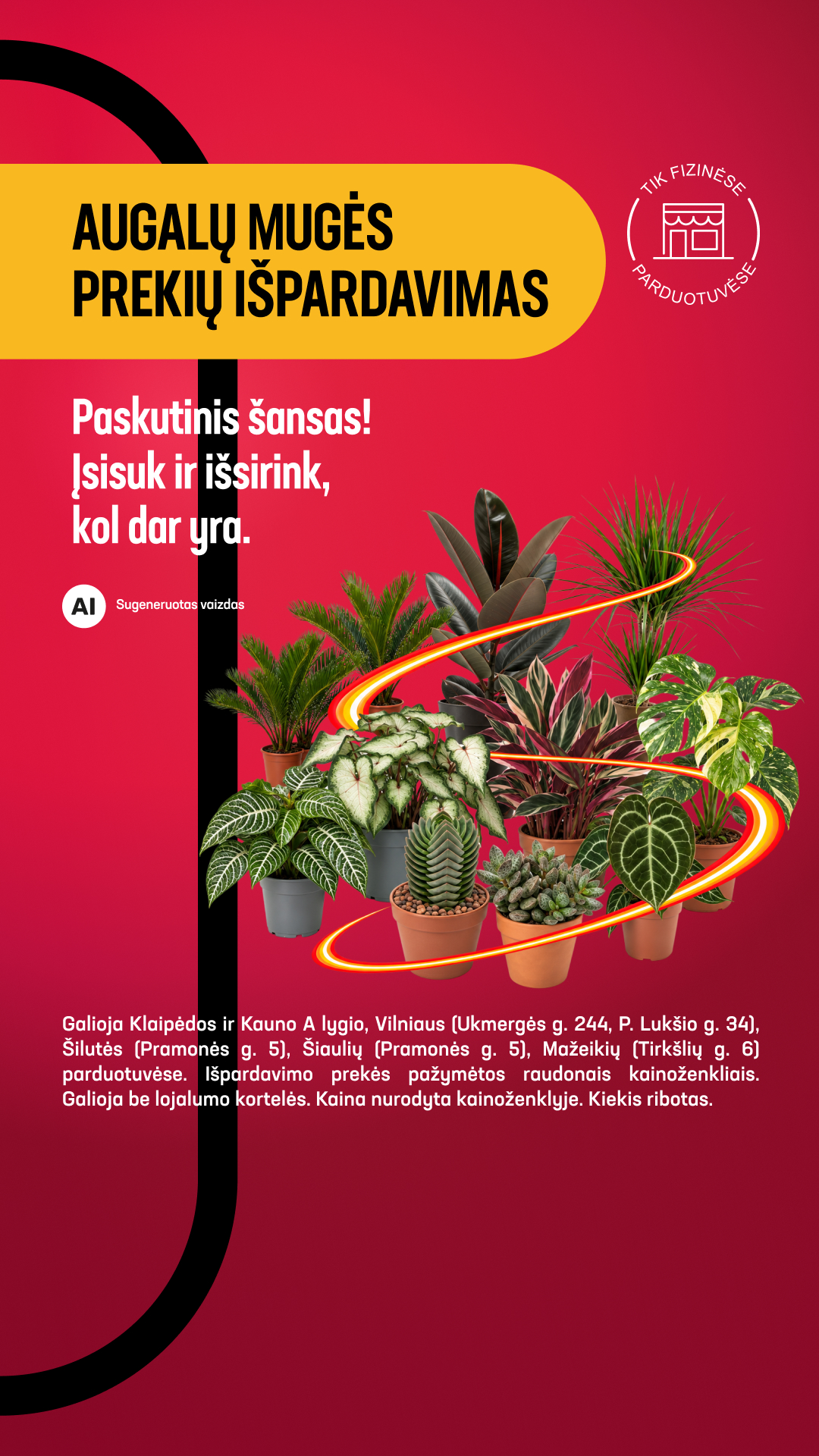 Senukai Facebook ad: Augalų mugės prekių išpardavimas