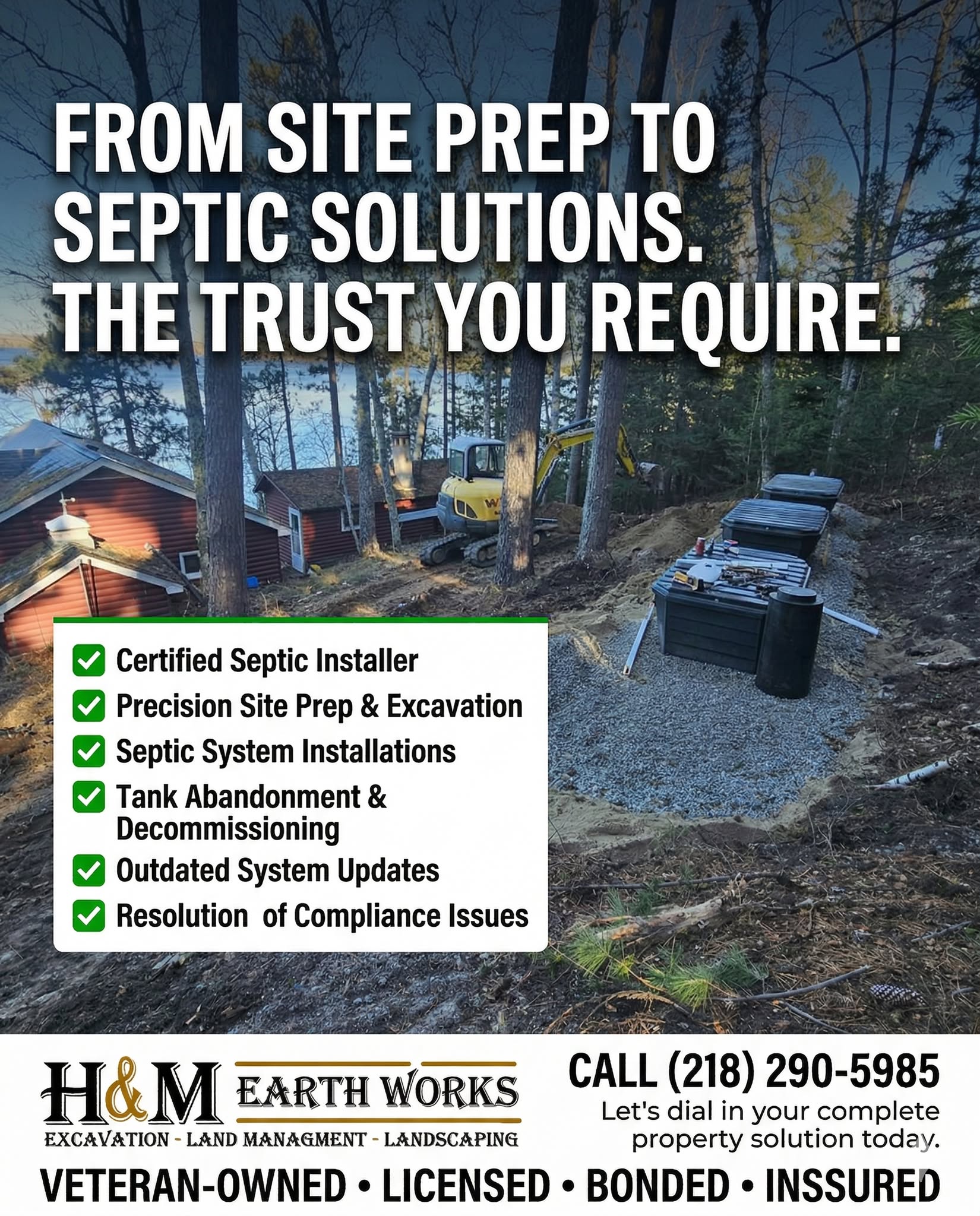 H&M Earth Works Facebook ad: Specializing in MPCA-certified septic systems and…