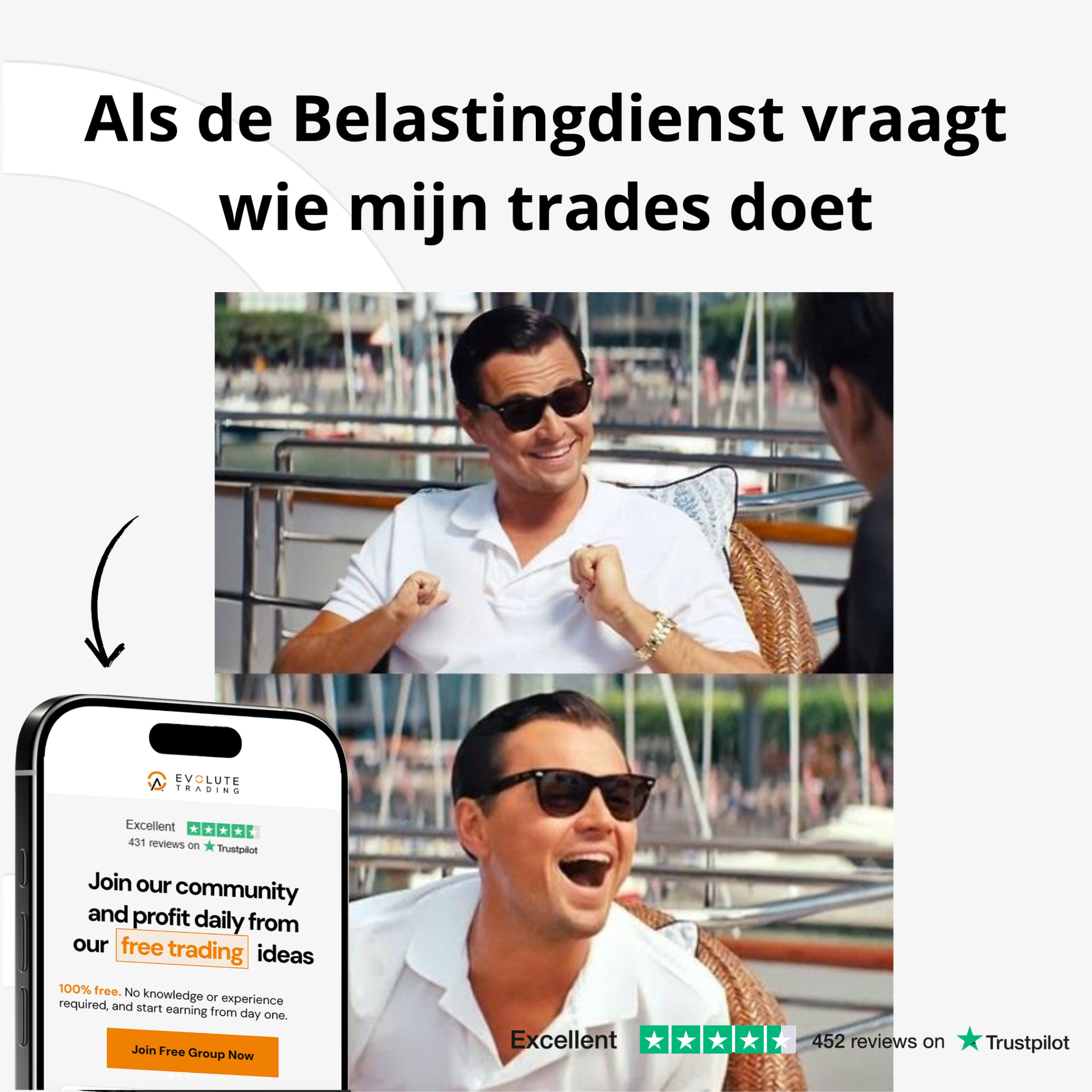 Evolute Trading Reels Facebook ad: 10.000+ leden. Dagelijks winst. Doe mee!
