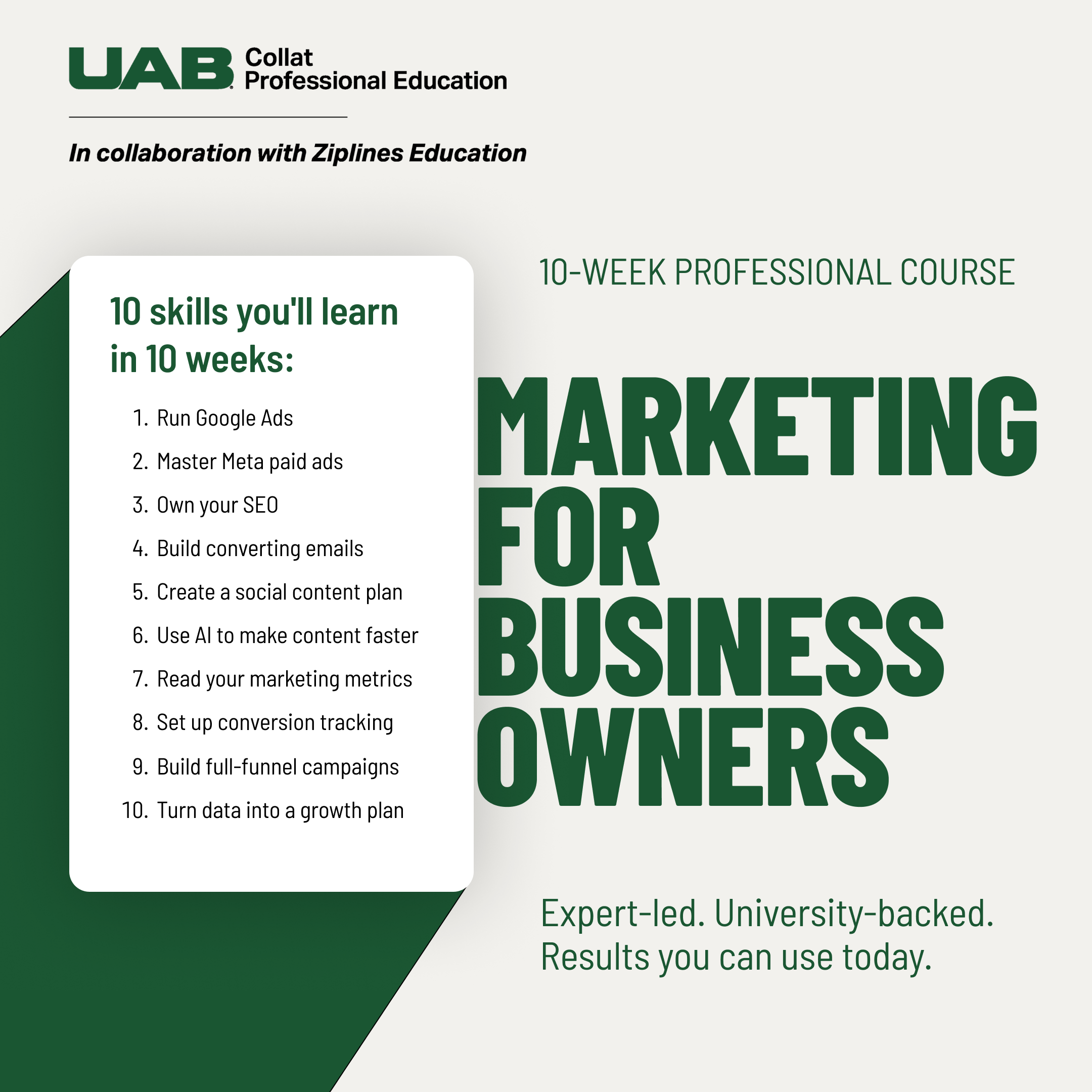 UAB Collat School of Business Facebook ad