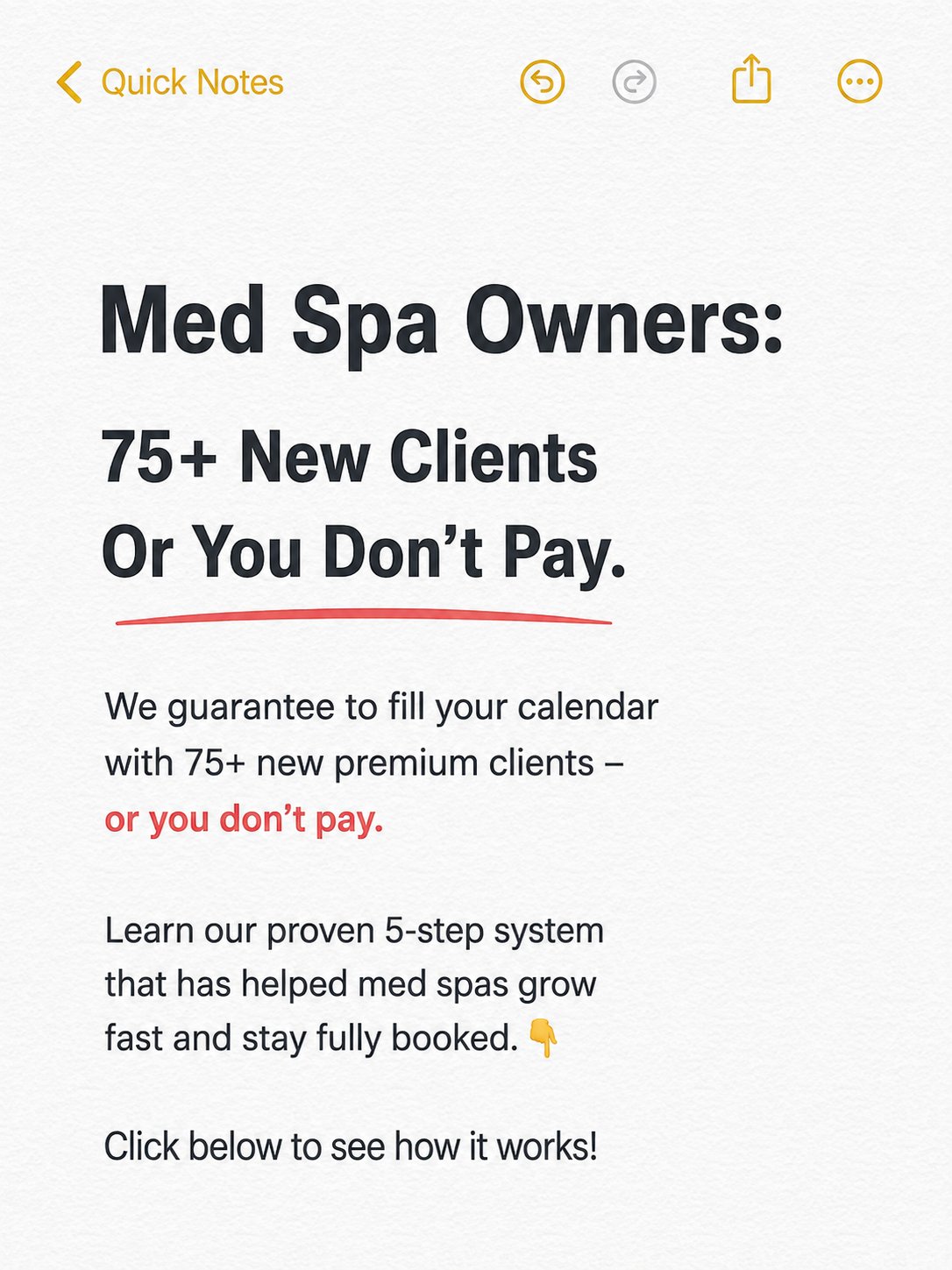 Clinic Blast Facebook ad: You Only Pay Us Per Patient We Generate For You