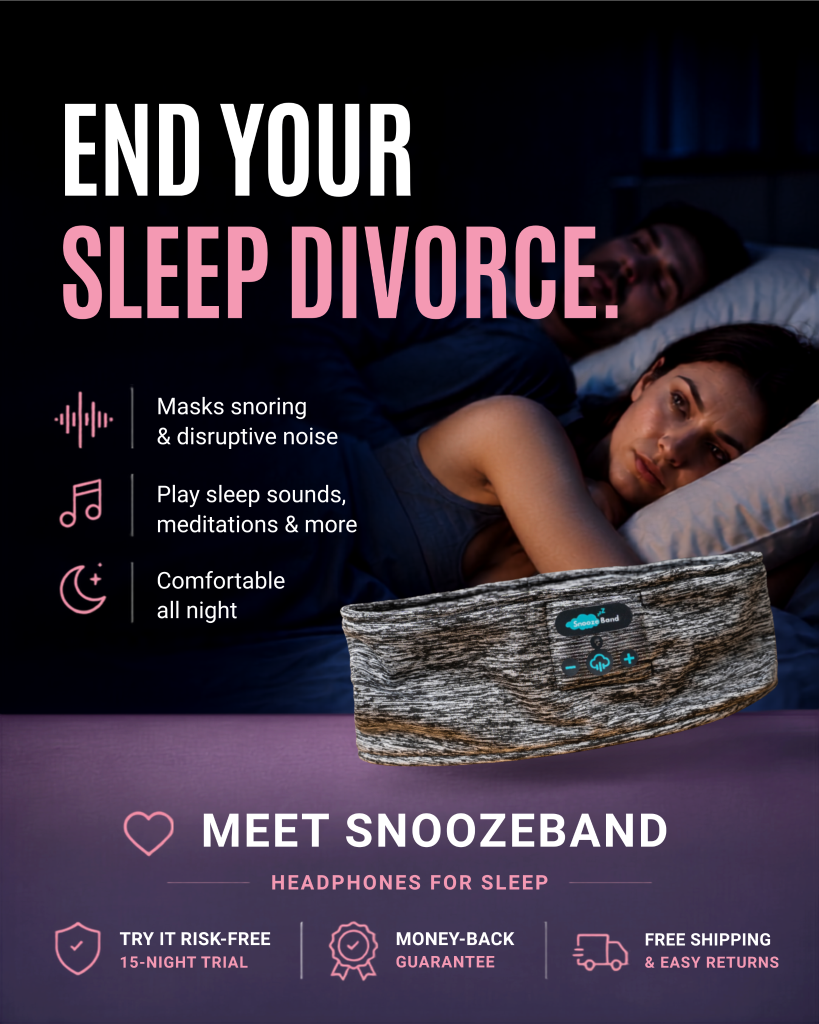 SnoozeBand Facebook ad
