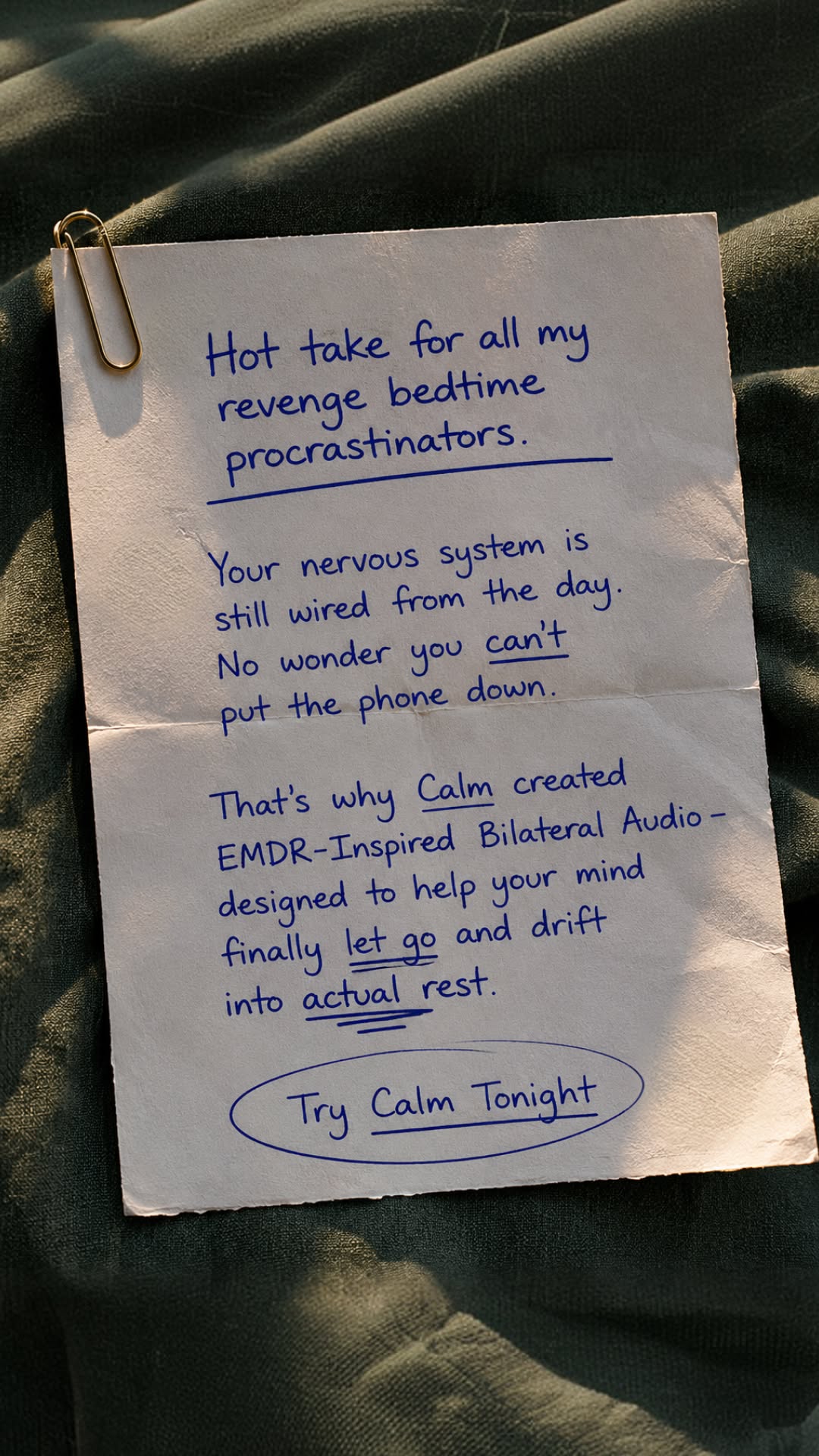 Calm Facebook ad