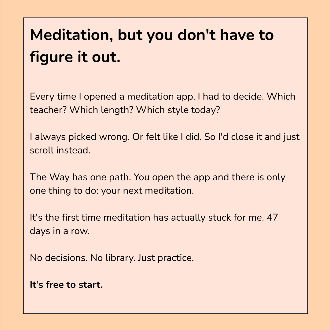 The Way meditation path Facebook ad