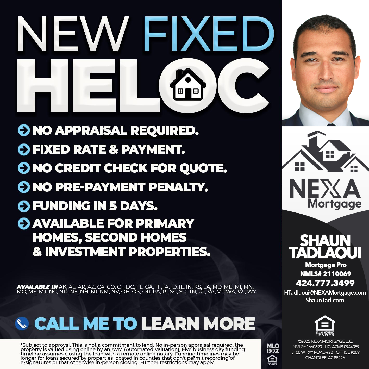 Shaun Tadlaoui, Personal Mortgage Designer Facebook ad