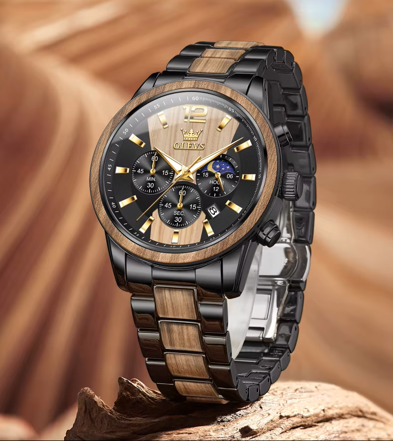 VeryGreed Facebook ad: Reloj de lujo Olevs Rustic
