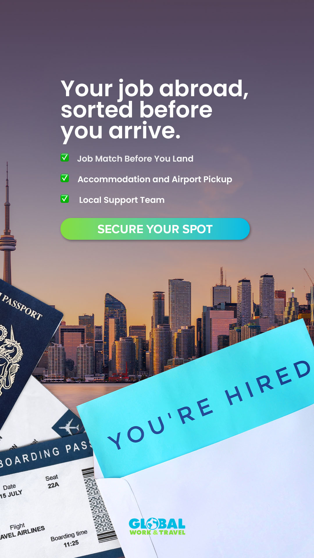 Global Work & Travel Facebook ad
