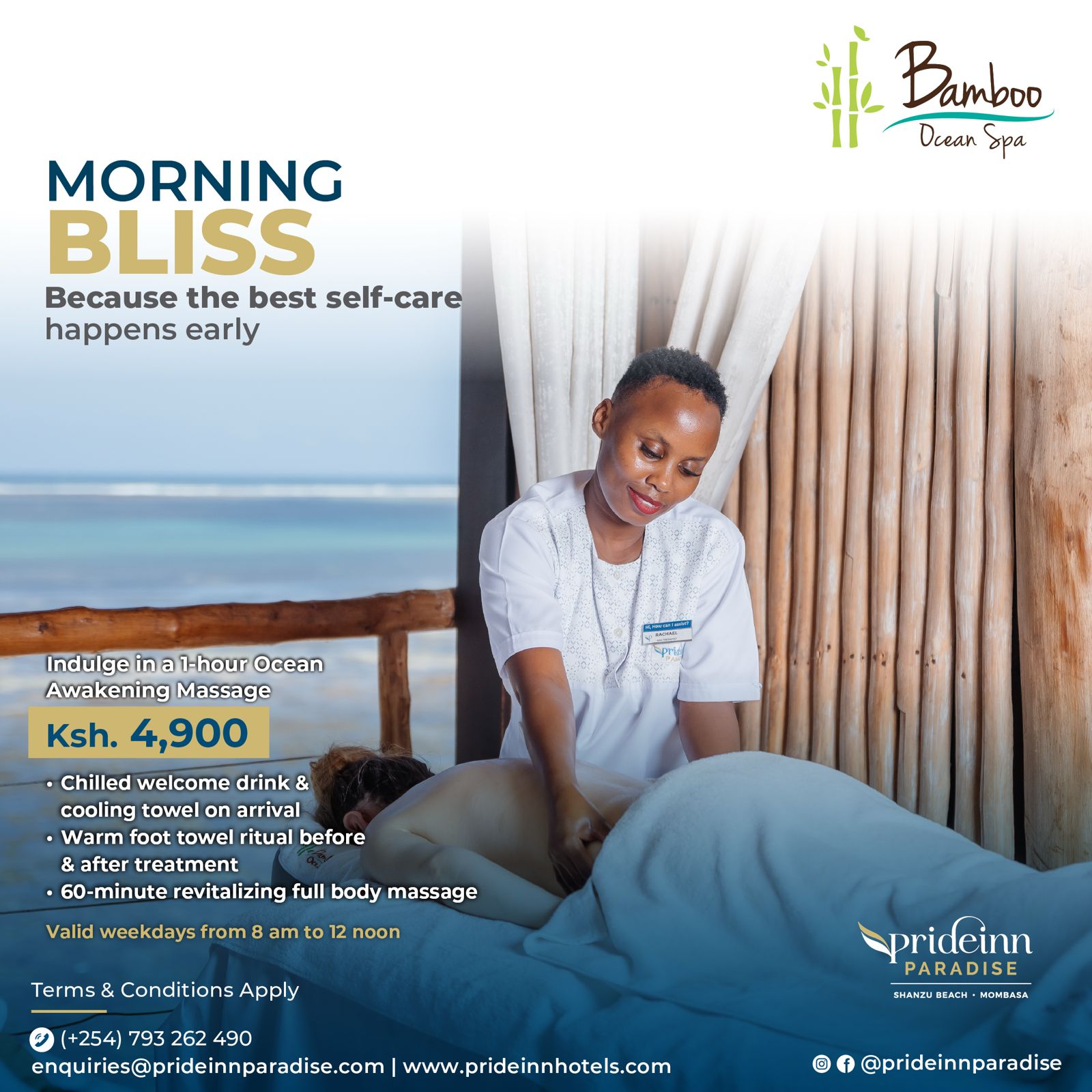 Bamboo Ocean Spa- PrideInn Paradise Facebook ad: Your Morning, Reimagined