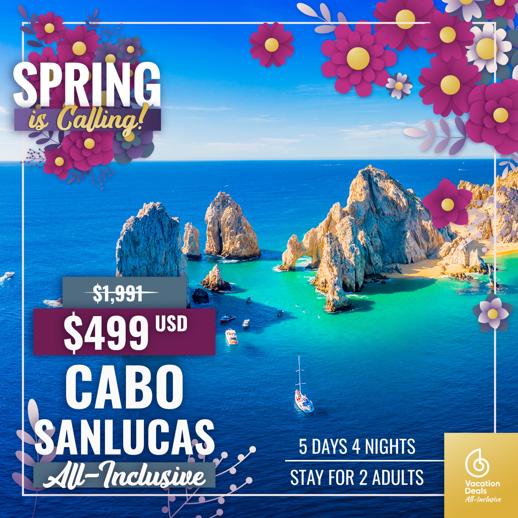 Vacation Deals All Inclusive Facebook ad