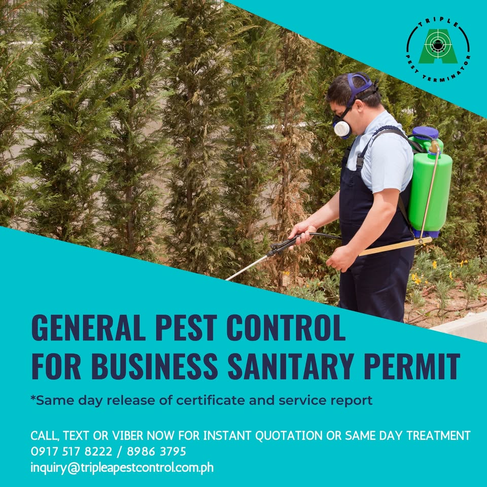 Triple-A Pest Terminator, Inc. Facebook ad: AVAIL OUR GENERAL PEST CONTROL SERVICE IN COMPLIANCE…