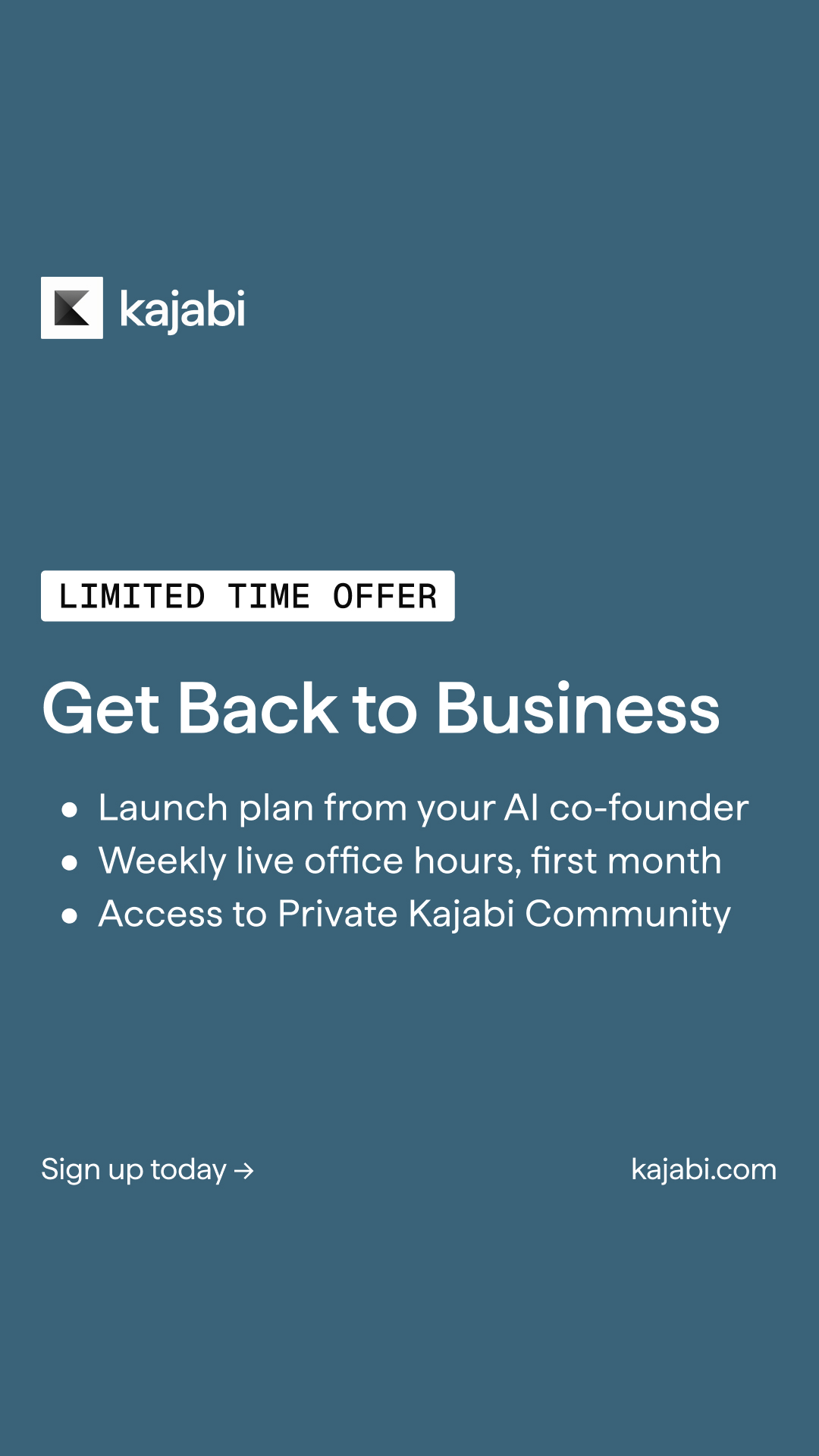 Kajabi Facebook ad: From Outline to First Sale in 14 Days: Enrollment Closes…