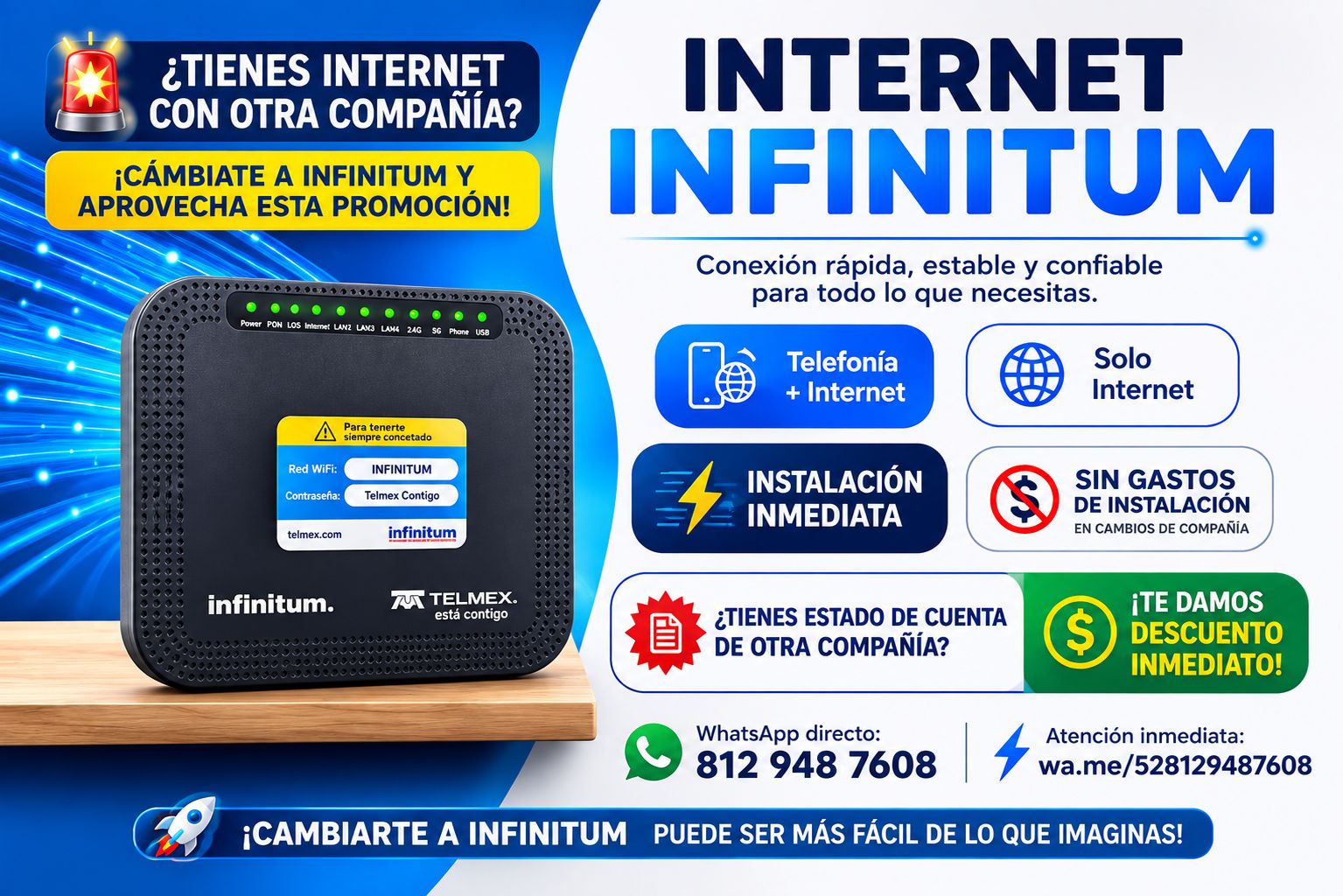 Deal Mach Facebook ad: ¿Tienes Internet con otra compañia?
