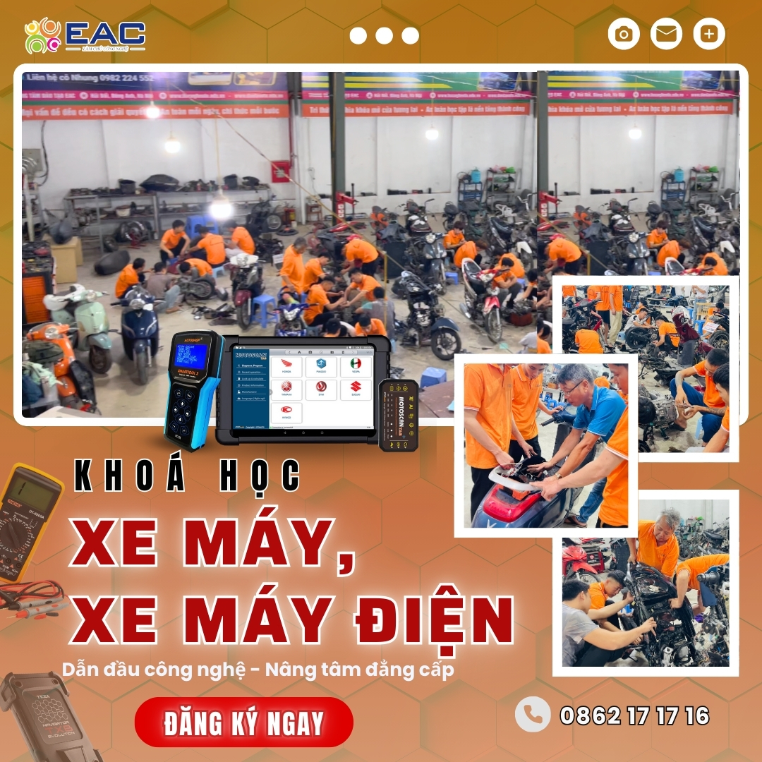 Học nghề sửa chữa xe máy - EAC Facebook ad: Học Nghề Sửa Chữa Xe Máy, Xe Máy…