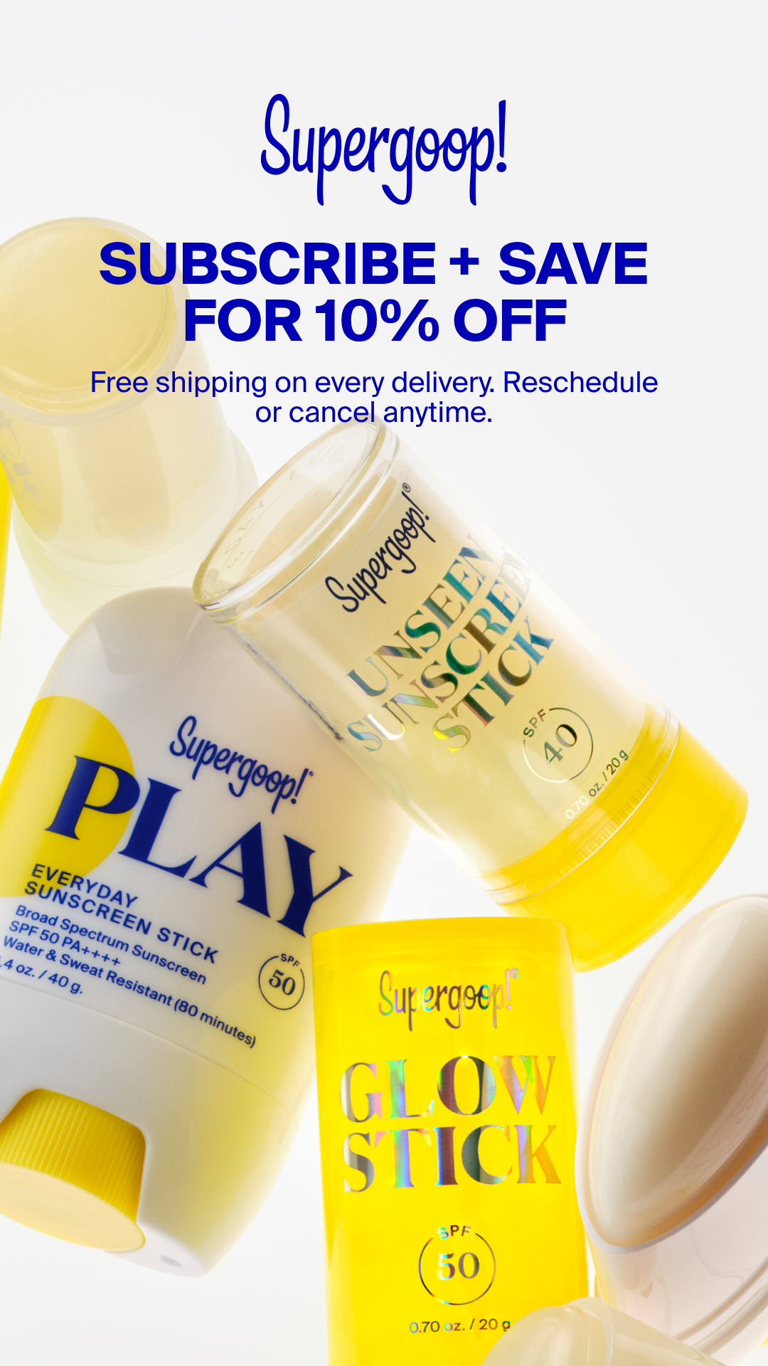 Supergoop Facebook ad: Subscribe & Save