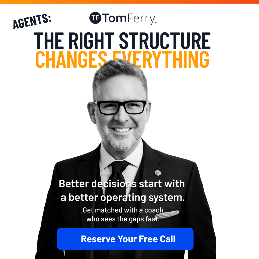 Tom Ferry Coaching Facebook ad: Fix Your Real Estate Systems