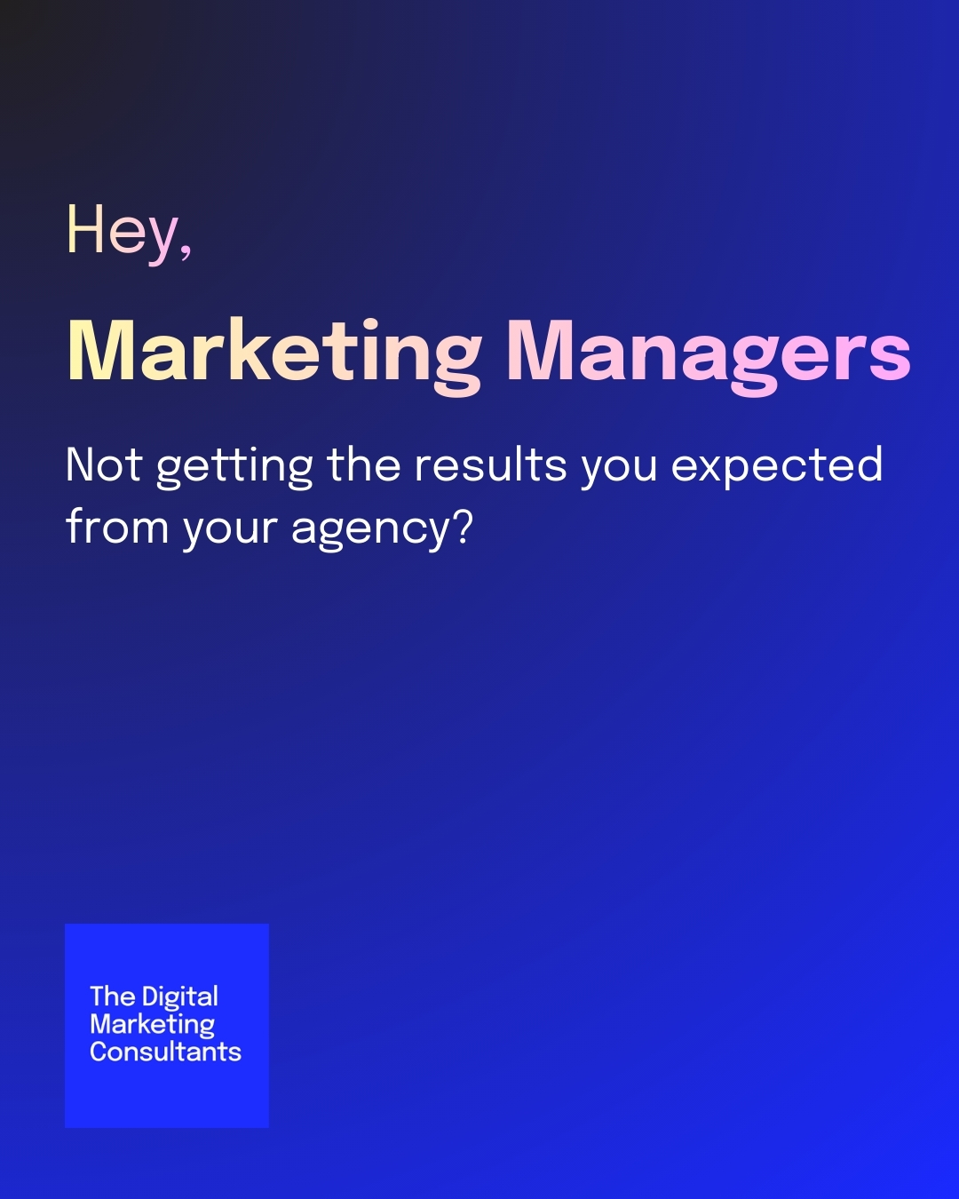 The Digital Marketing Consultants Facebook ad: Built for small and medium businesses