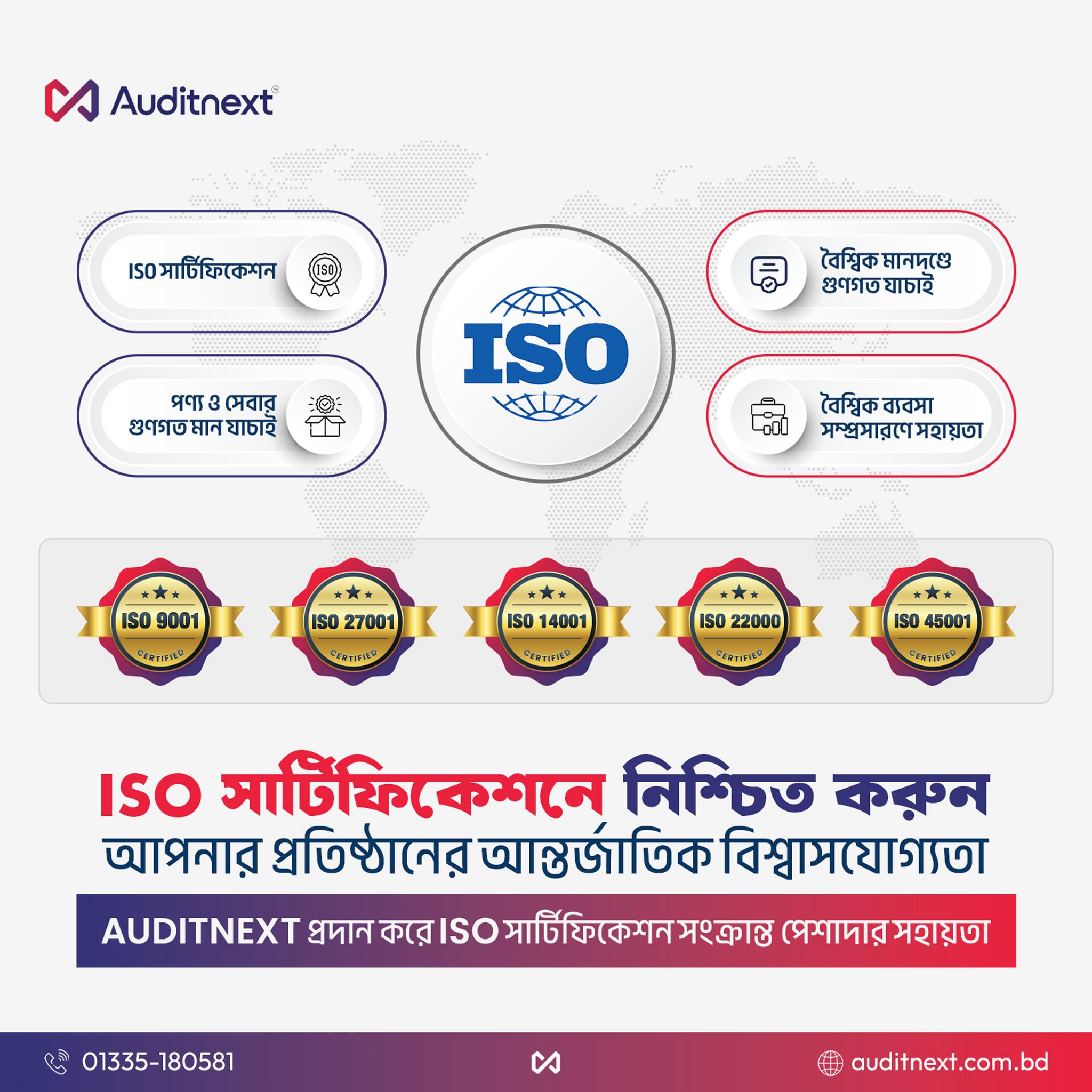 AuditNext Facebook ad: ISO সার্টিফিকেশনই হতে পারে আপনার সাফল্যের নতুন দরজা।