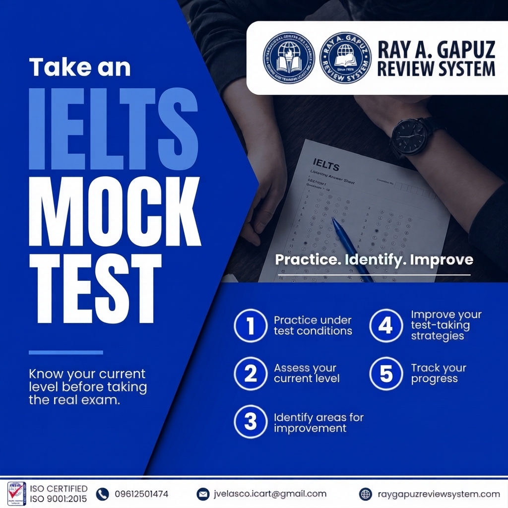 Ray A. Gapuz Review System Facebook ad: Test Your IELTS Readiness!
