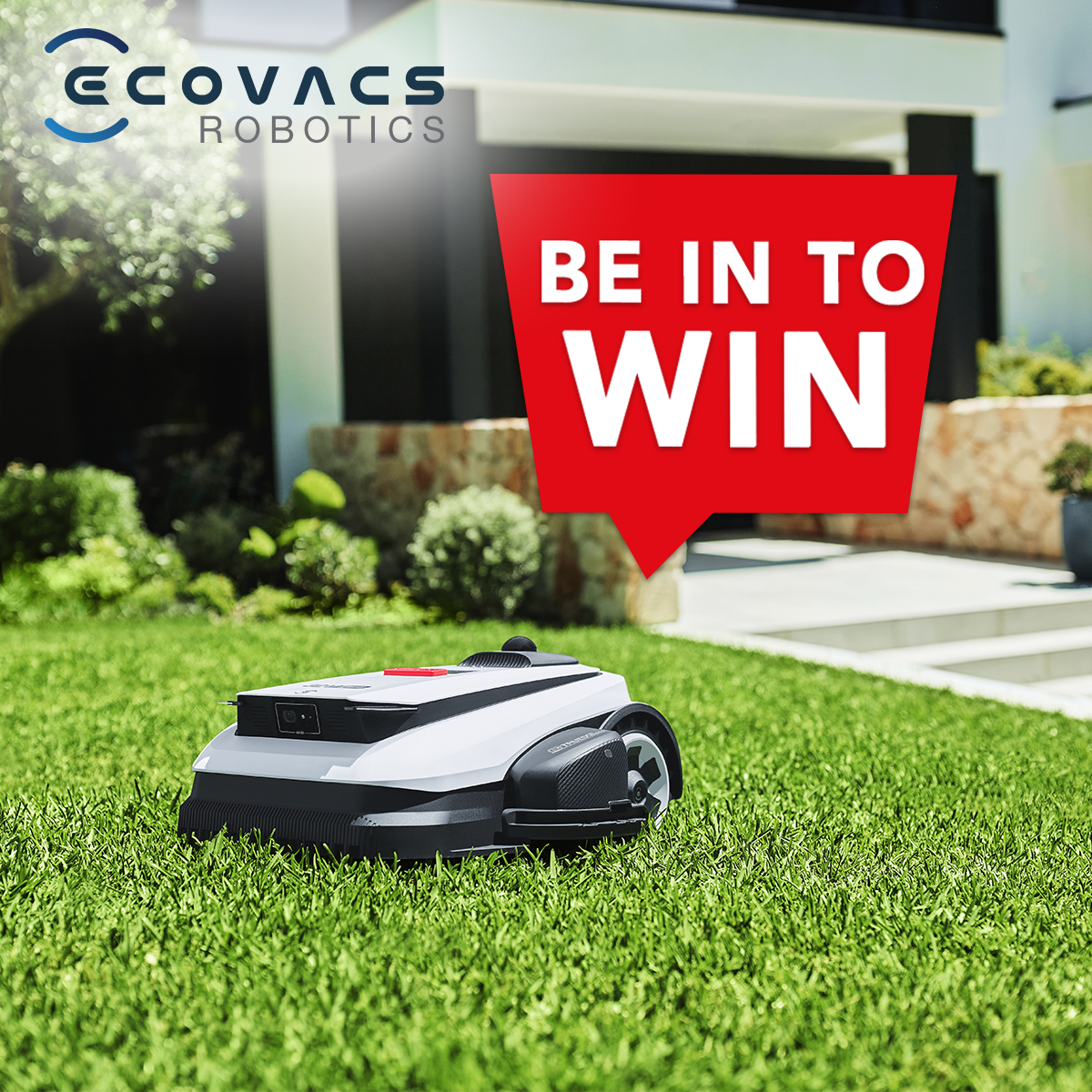 Harvey Norman New Zealand Facebook ad: Be in to WIN ONE Ecovacs GOAT A2000 LiDAR Pro Robotic Lawn…