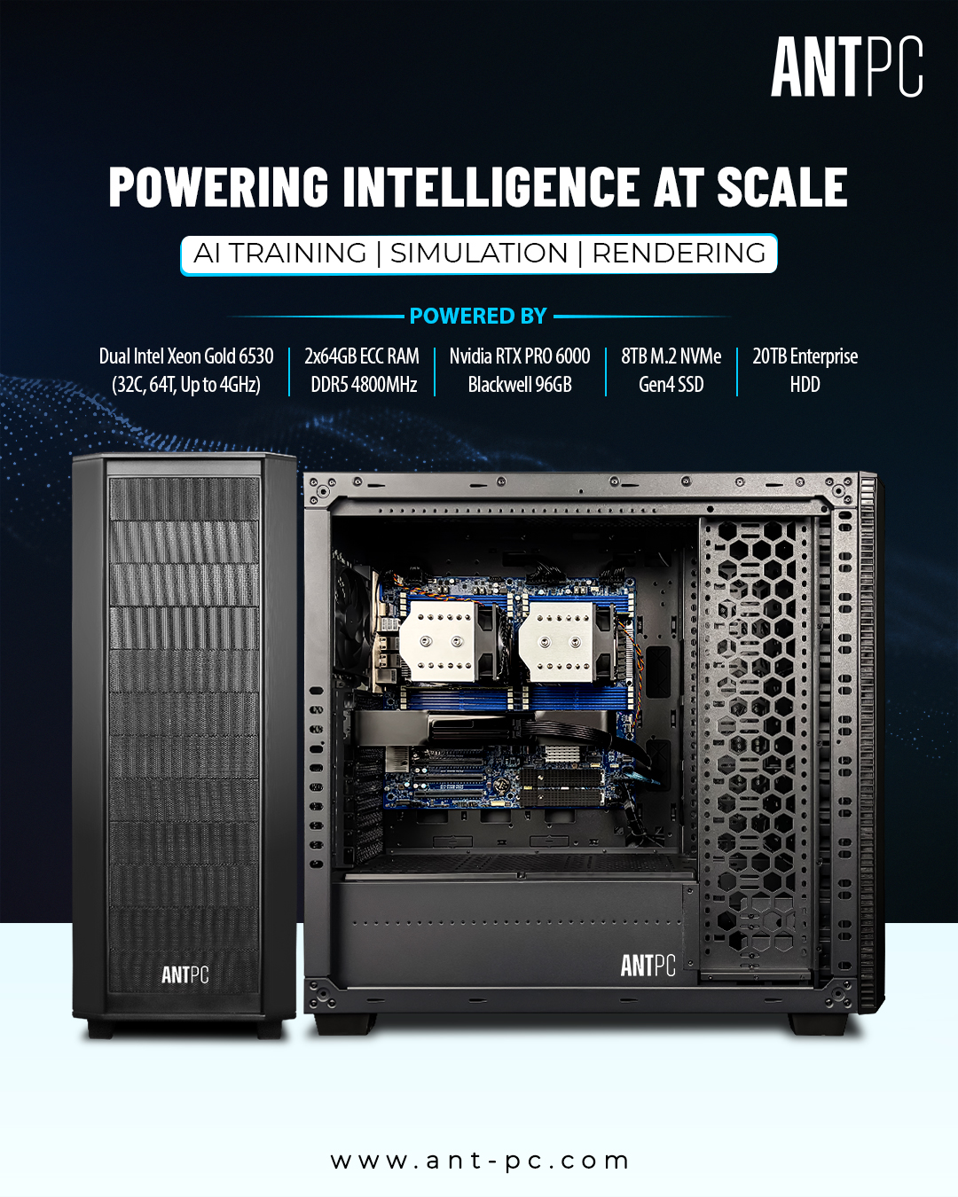 ANT PC Facebook ad: Enterprise AI Workstation Built for Scale