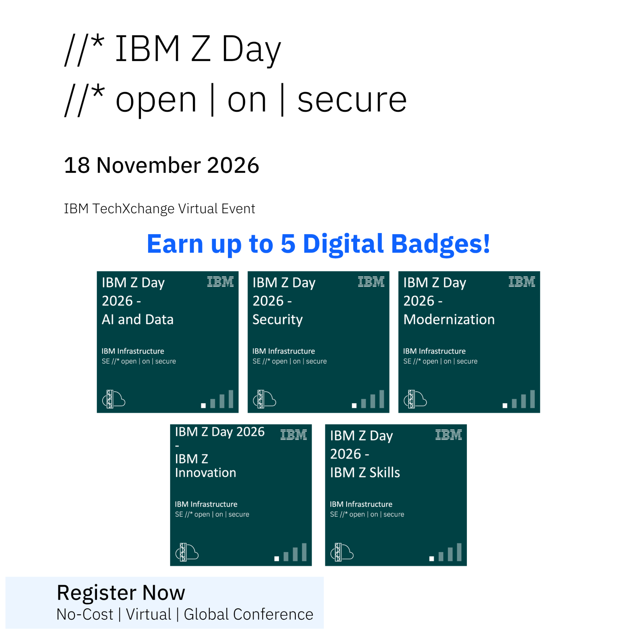 BeMyApp Facebook ad: Earn a Certificate at IBM Z Day