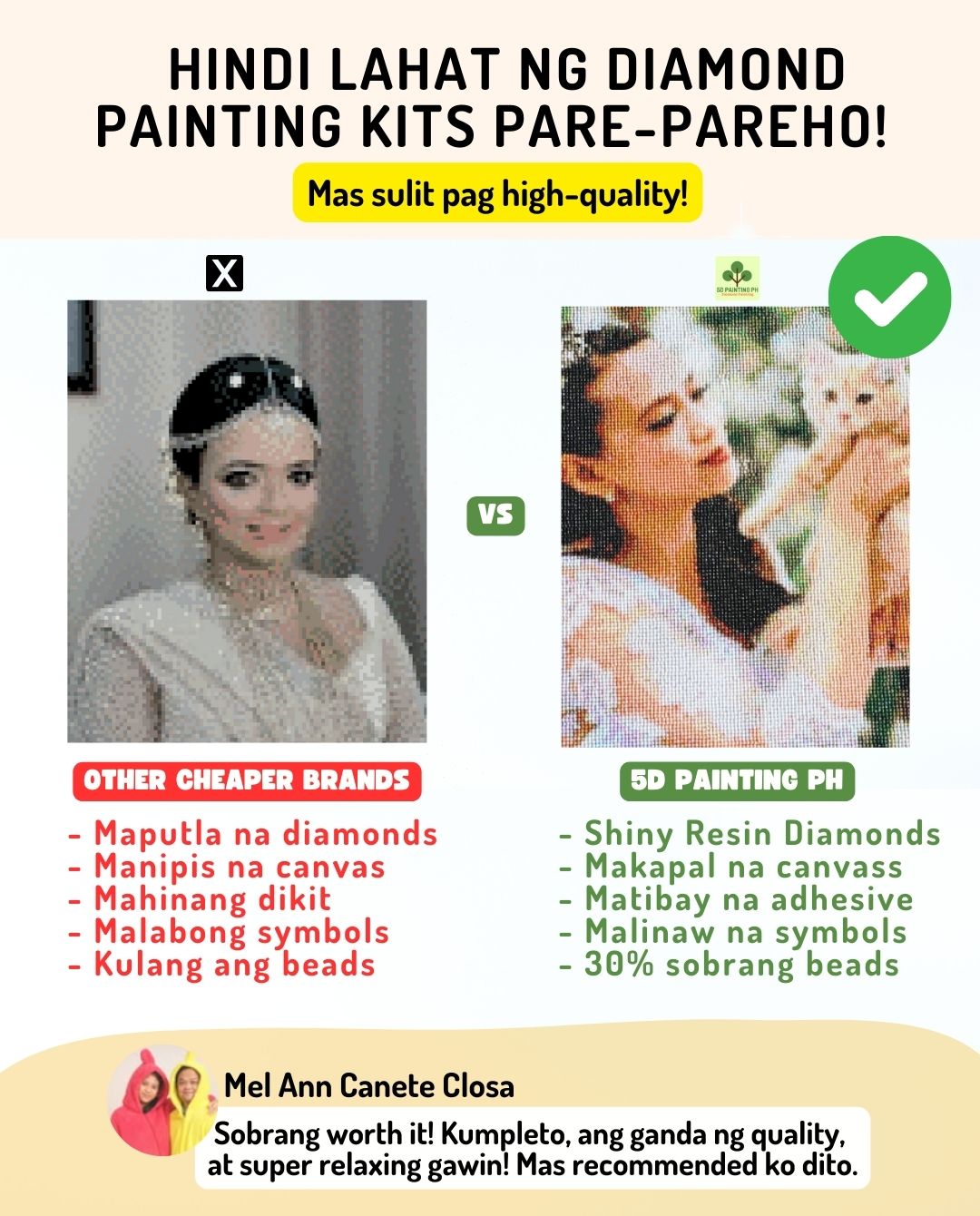 5D Painting PH Facebook ad: Nakita Mo Na Yung Iba? Kami, Iba Talaga!