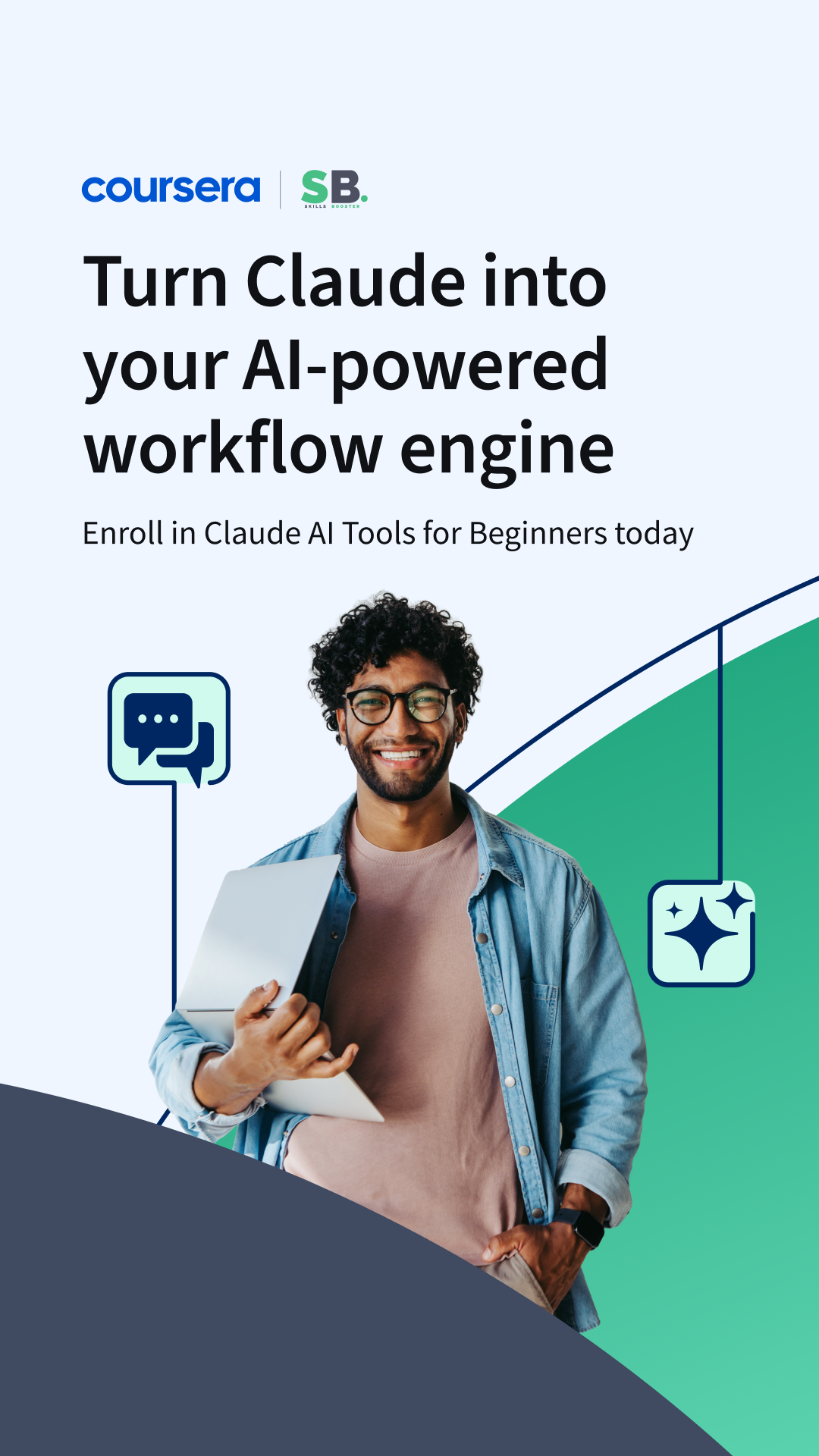 Coursera Facebook ad: Advanced Claud skills for the workplace