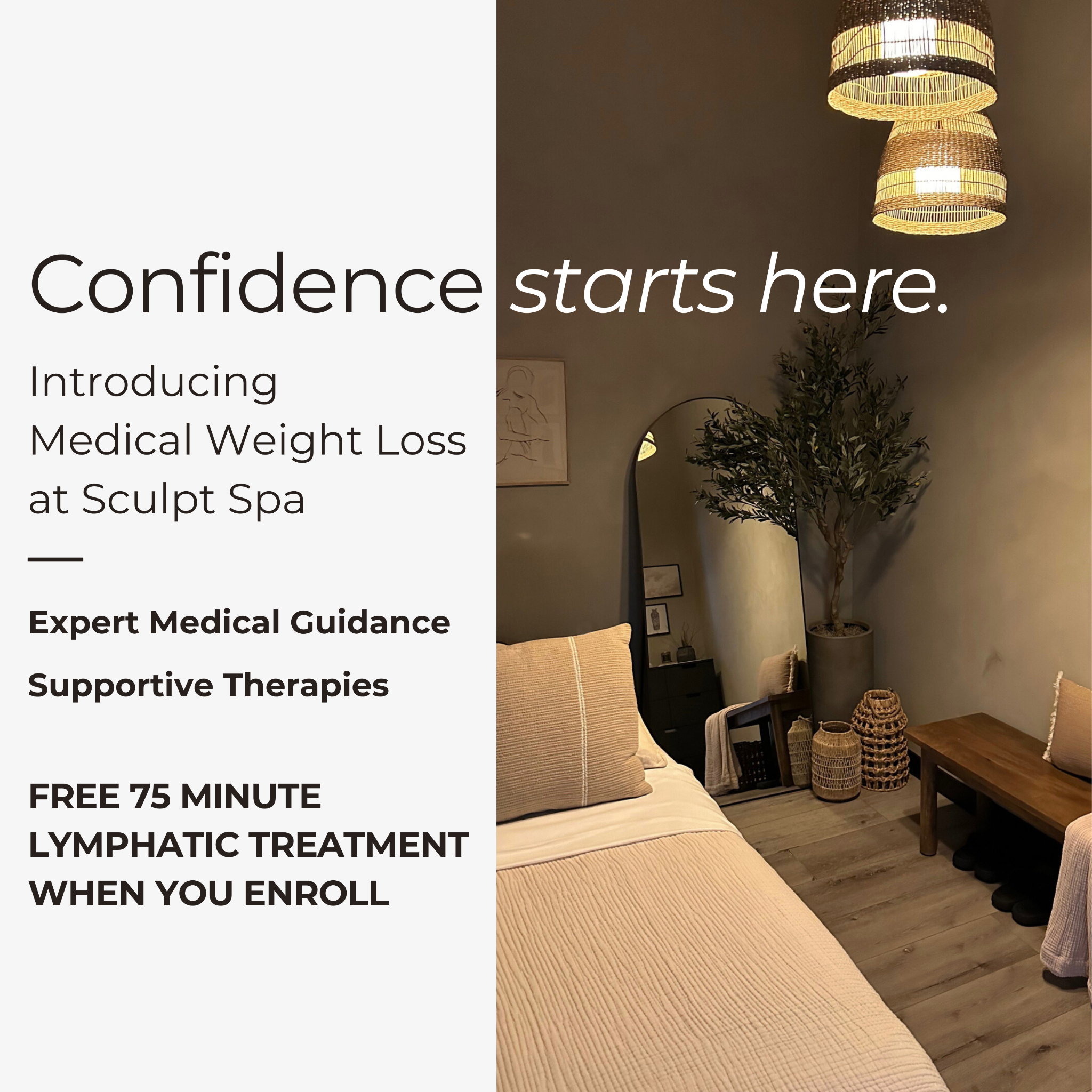 Sculpt Spa Facebook ad: Free 75 Minute Lymphatic Treatment