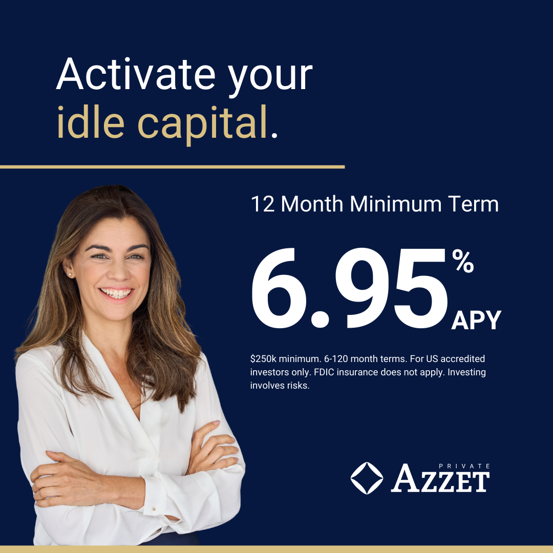 Azzet Private Facebook ad: Tired of Market Volatility Keeping You Up at Night?