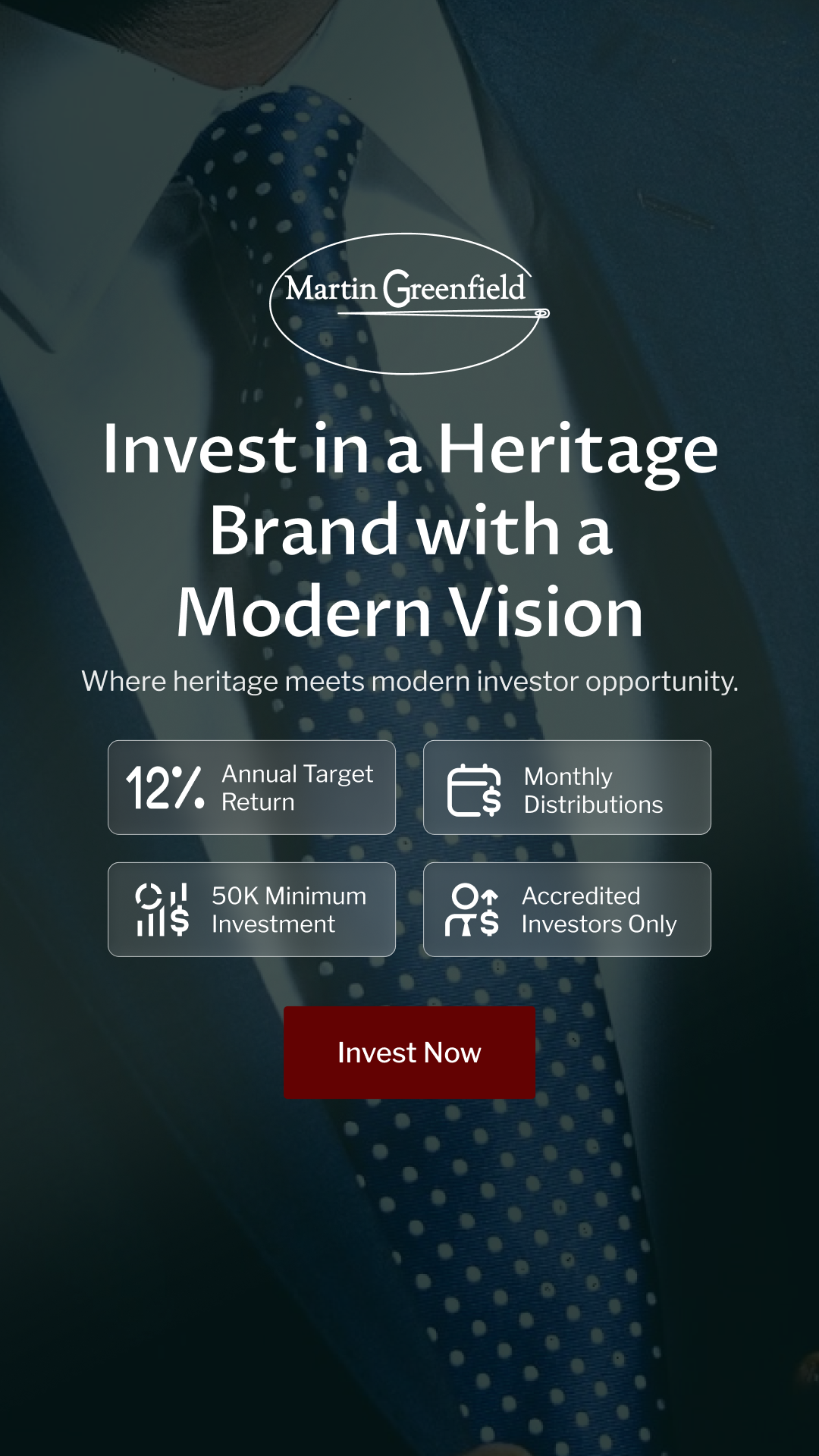 Martin Greenfield Custom Shops Facebook ad from Nov 26, 2025
