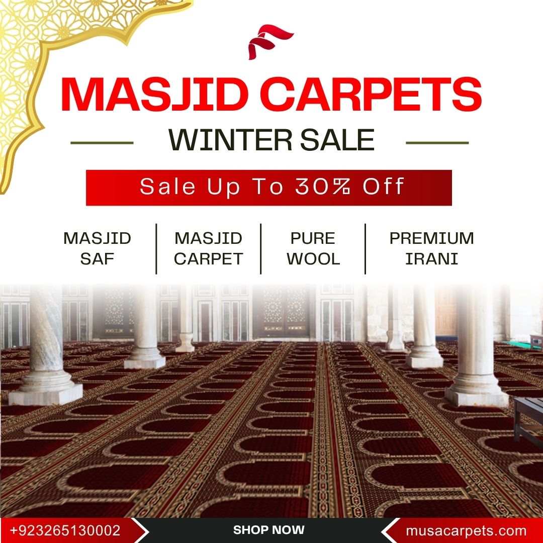 Musa Carpets Facebook ad: Transform your masjid into a space of comfort…