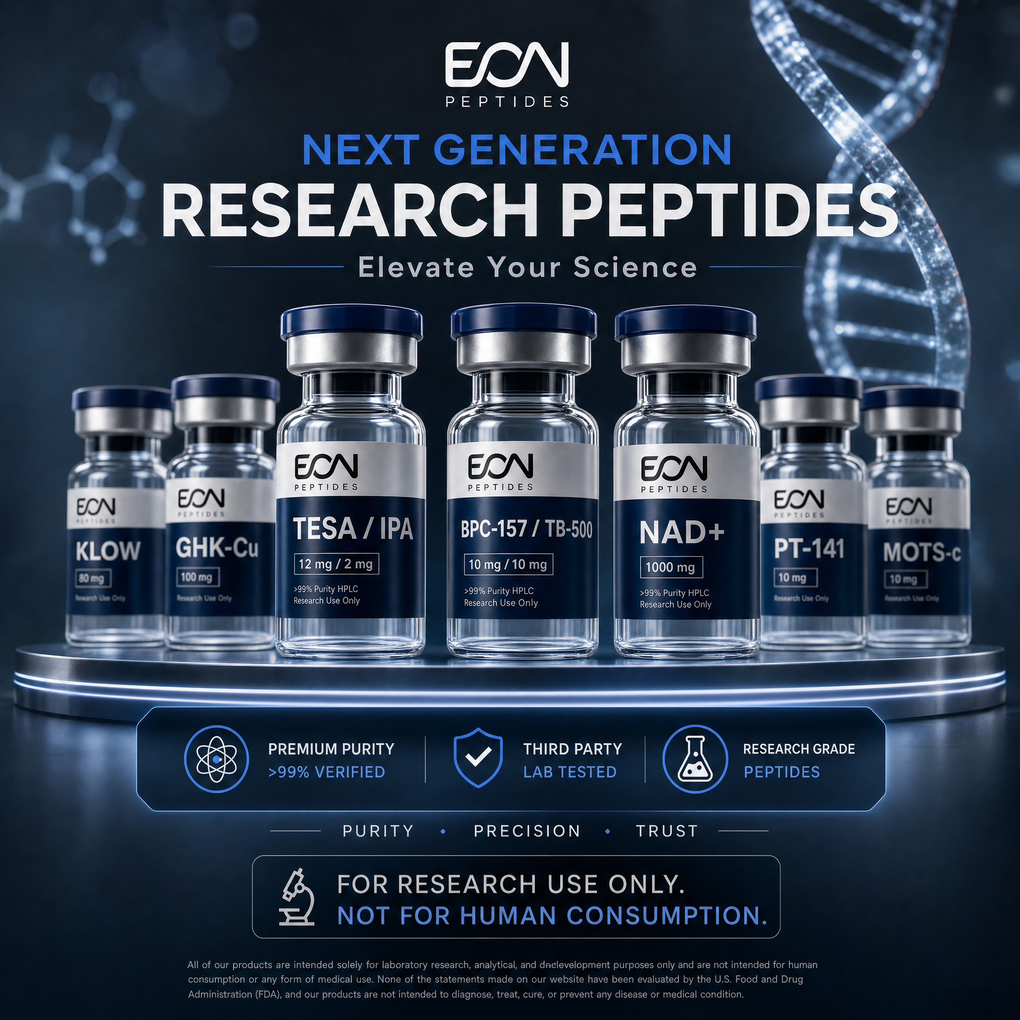 Eon Peptides Facebook ad from Aug 14, 2026